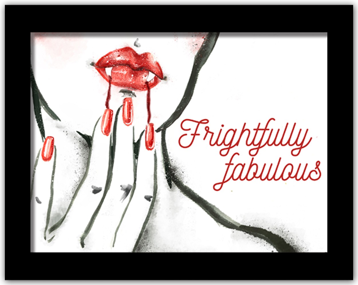 Fabulous Vamp 16X12 Black Framed Print Under Glass