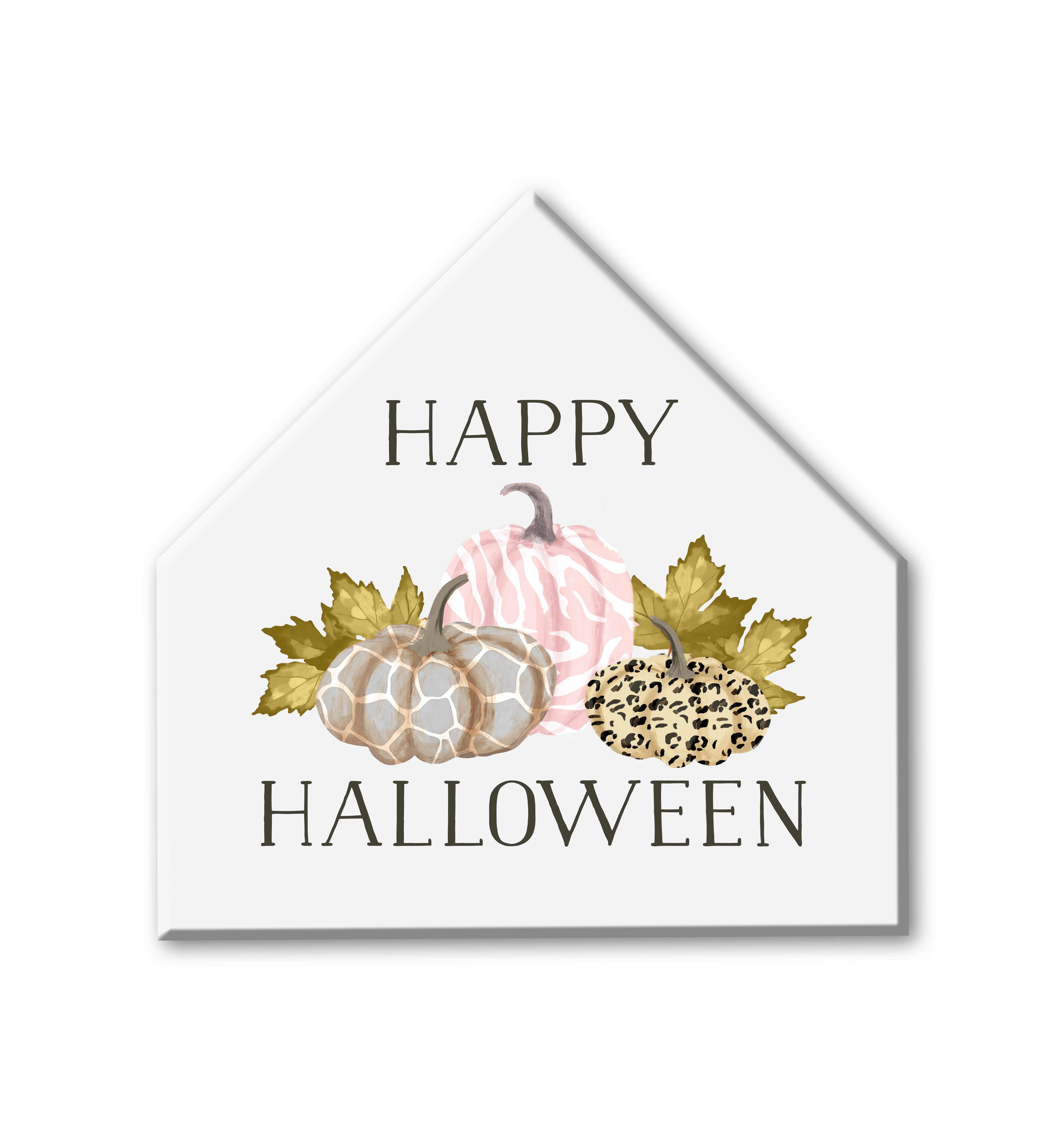 Happy Halloween 12x12 House Shaped Canvas