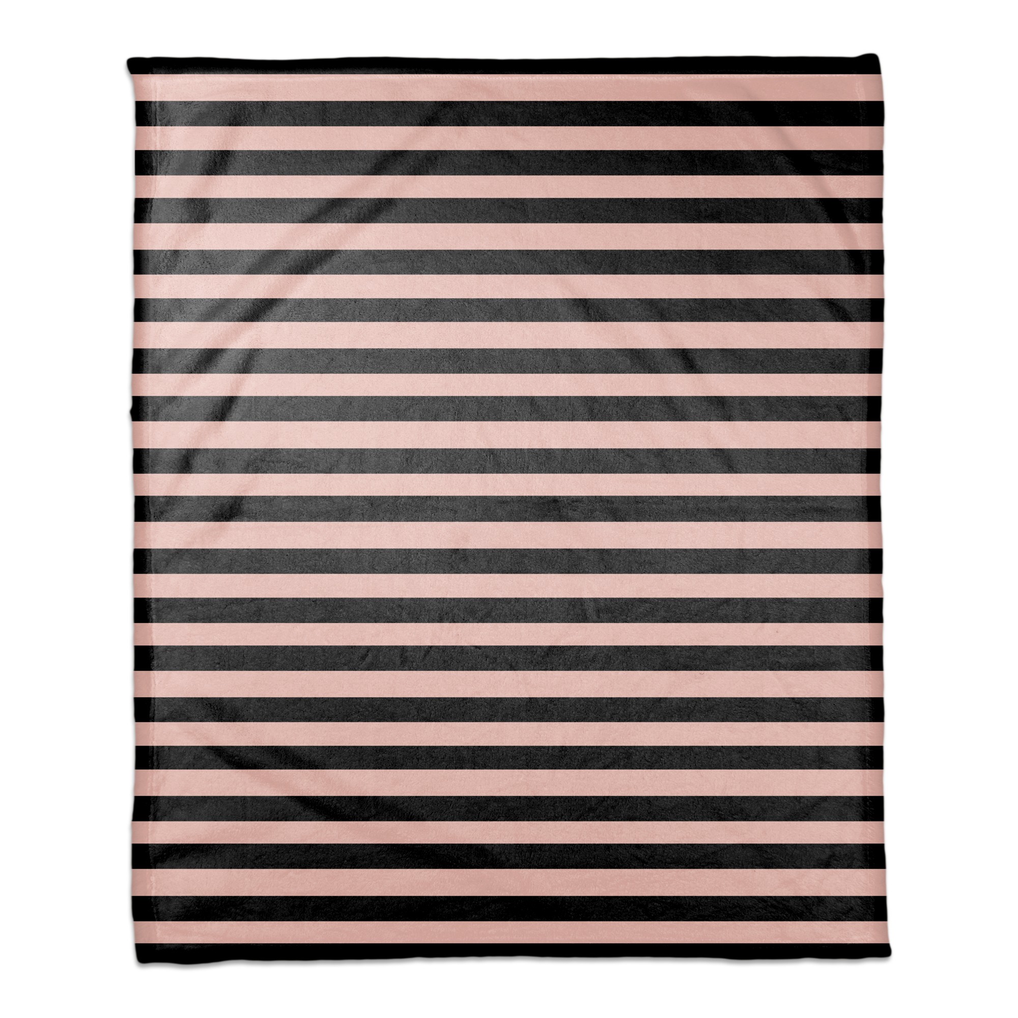 Blush And Black Stripes 50x60 Coral Fleece Blanket
