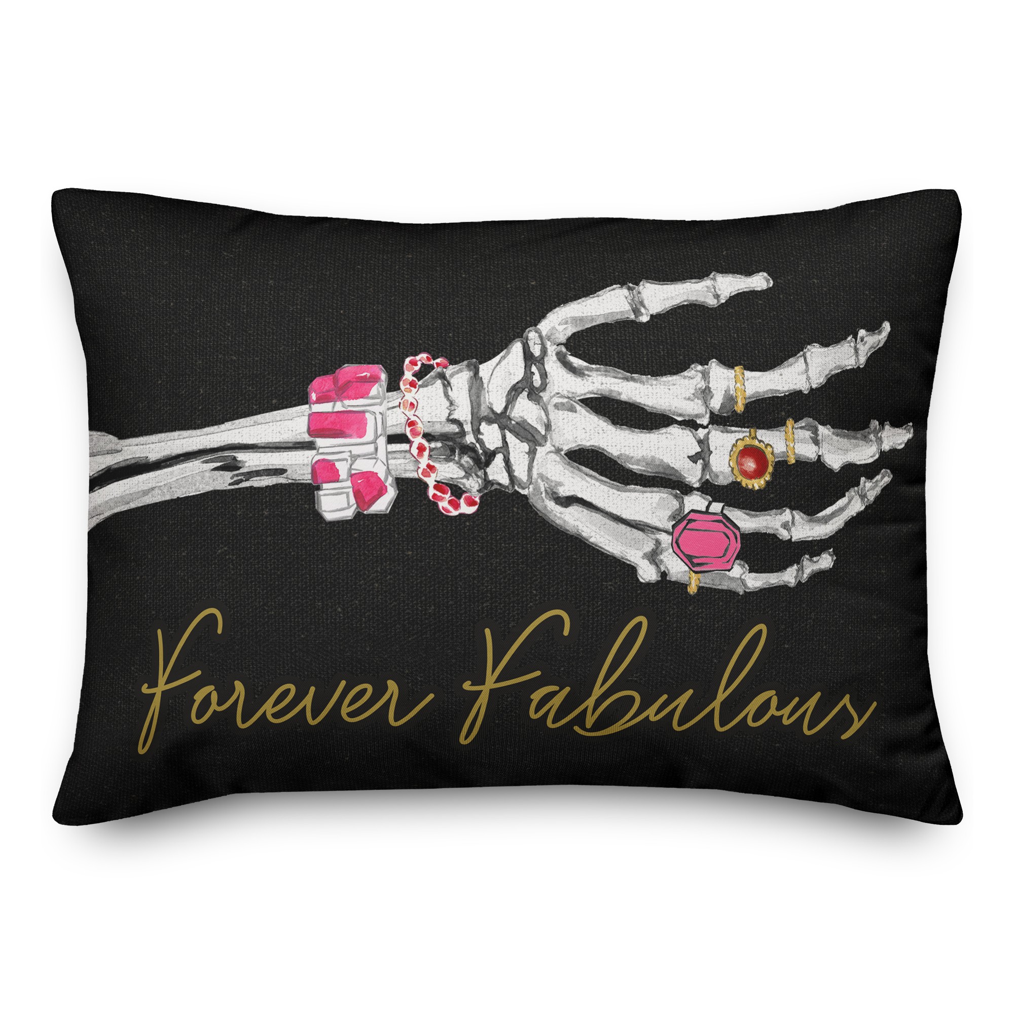 Fabulous Forever Skeleton 14x20 Spun Poly Pillow
