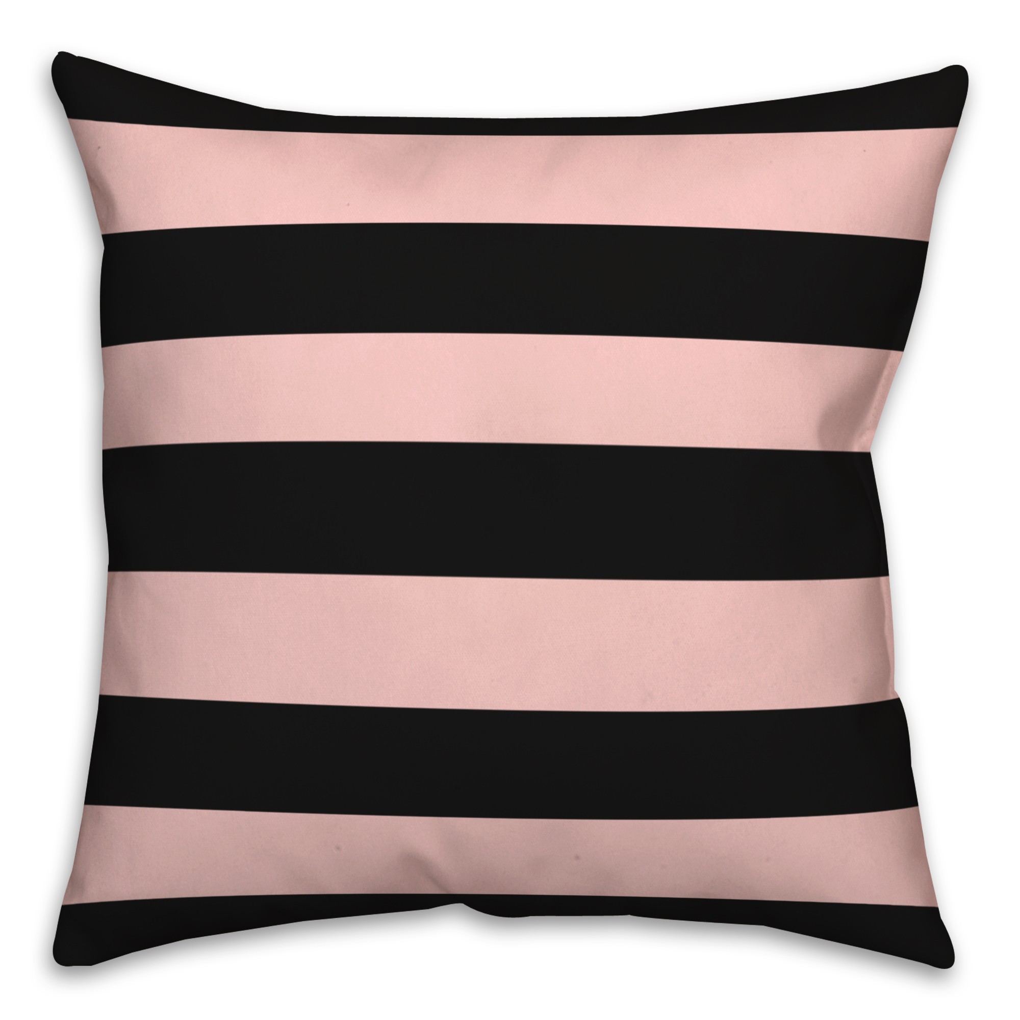 Blush And  Black Stripes Pillow