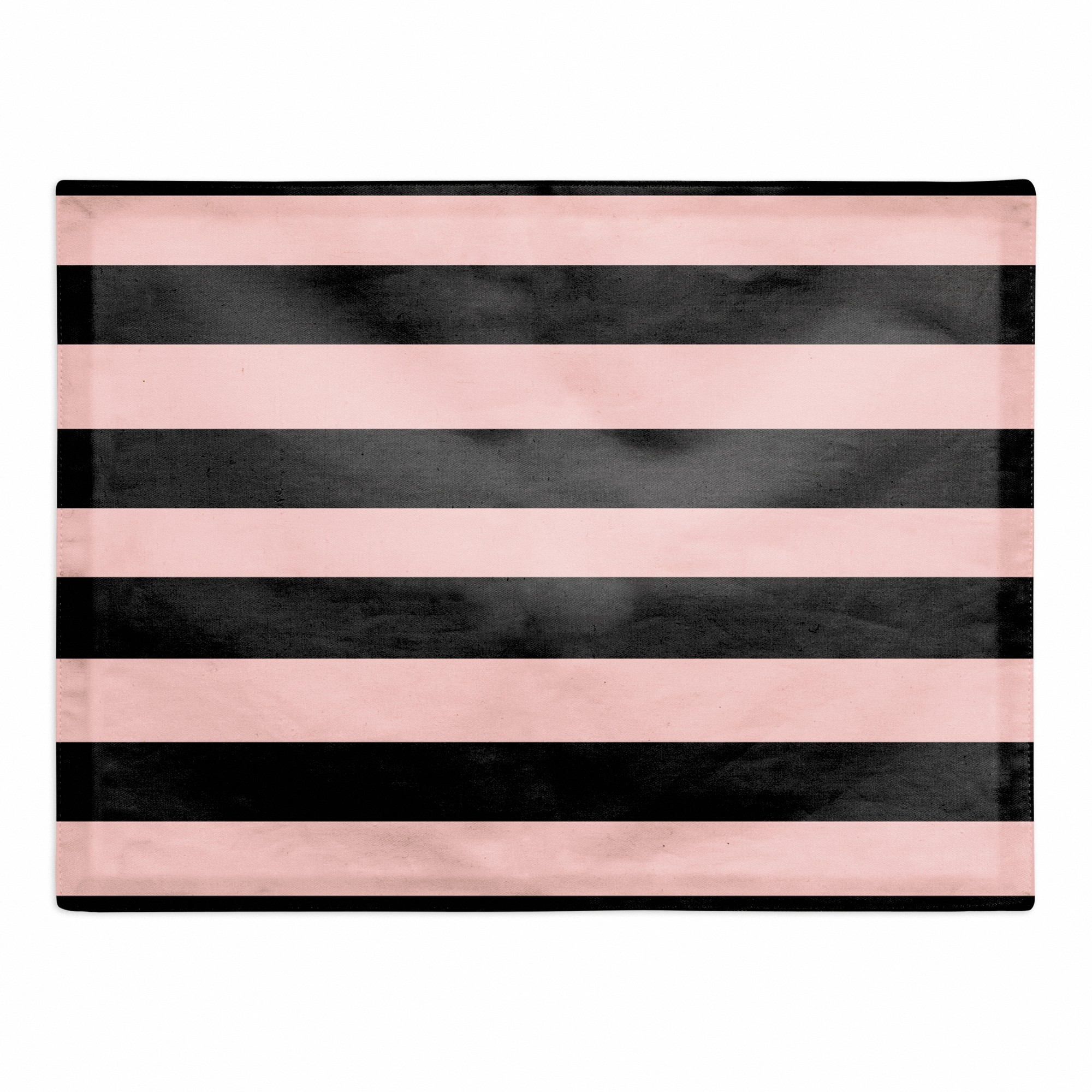 Blush And Black Stripes 18x14 Poly Twill Placemat