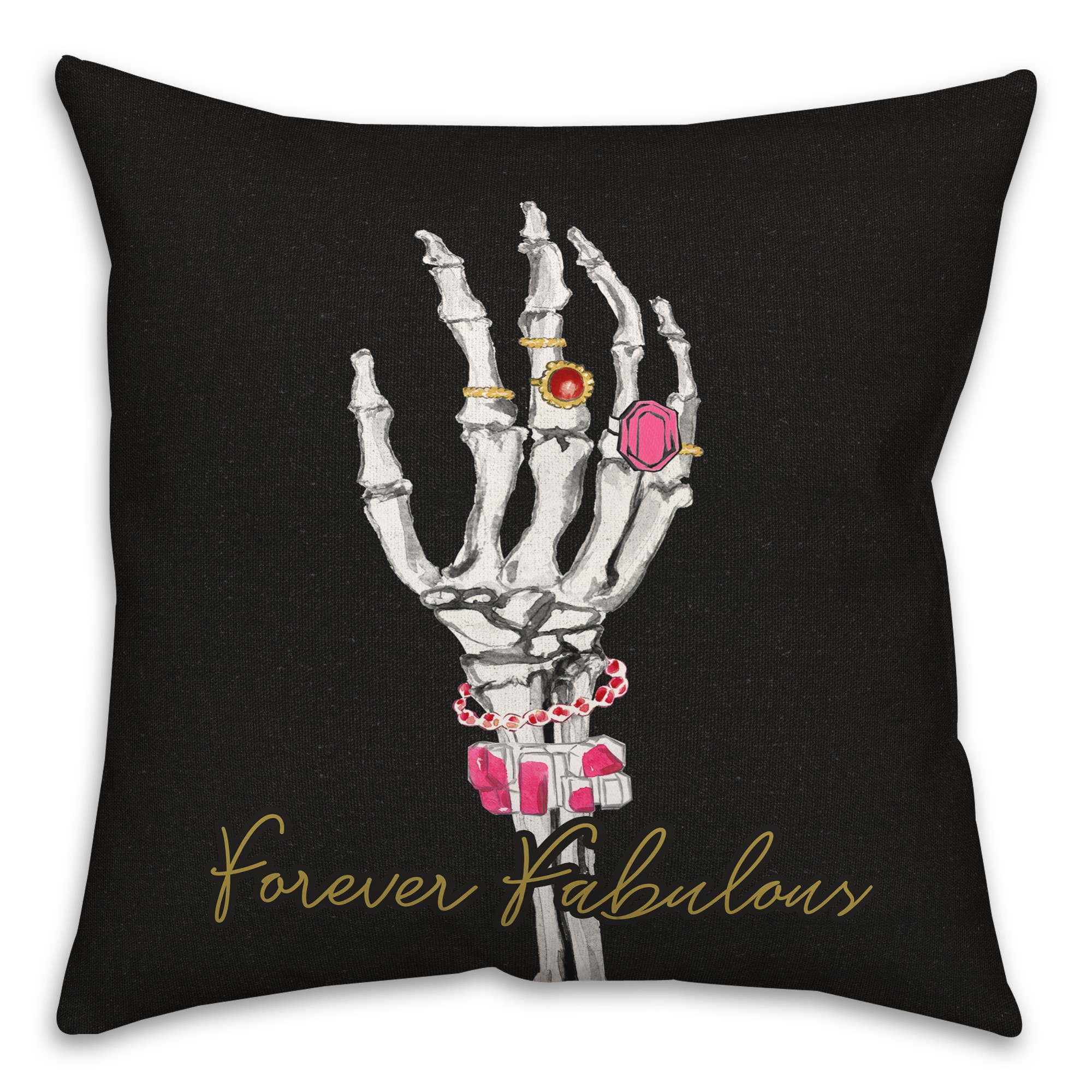 Fabulous Forever Skeleton Pillow
