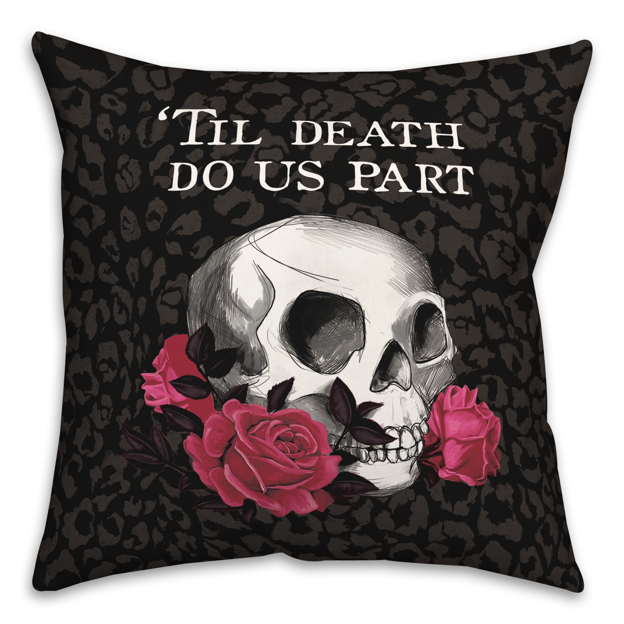 Til Death Do Us Part Skull Pillow