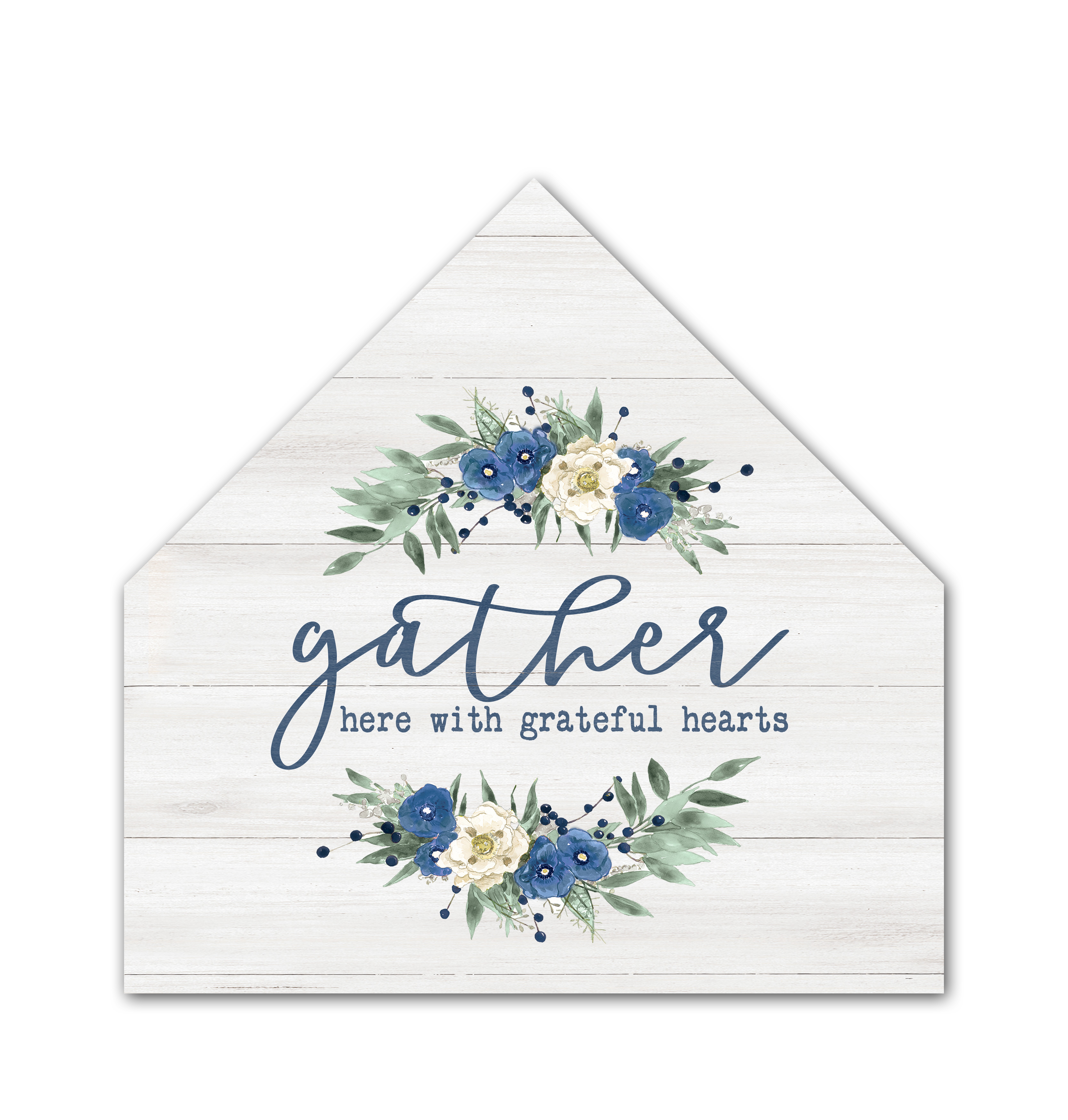 Grateful Flowers 17x17 House Shaped Canvas