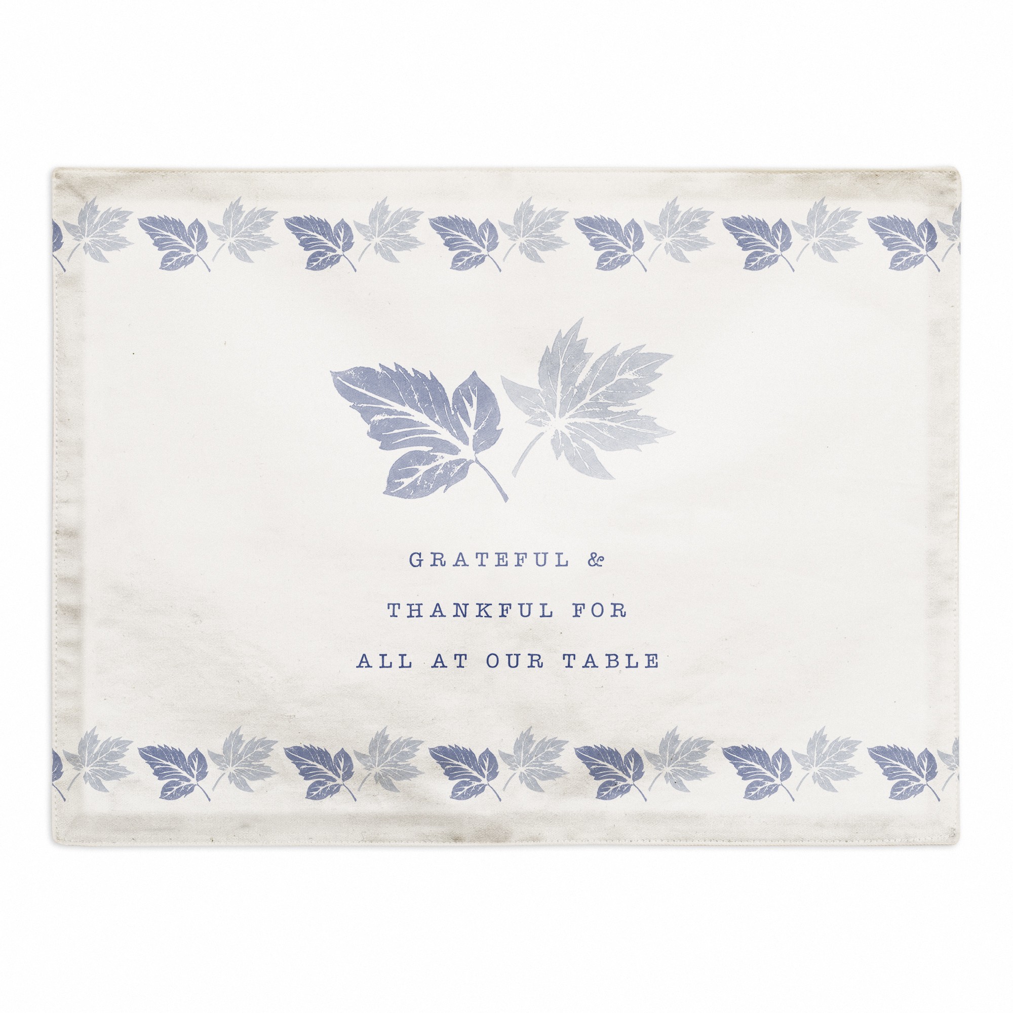 Grateful Blue Leaves 18x14 Poly Twill Placemat