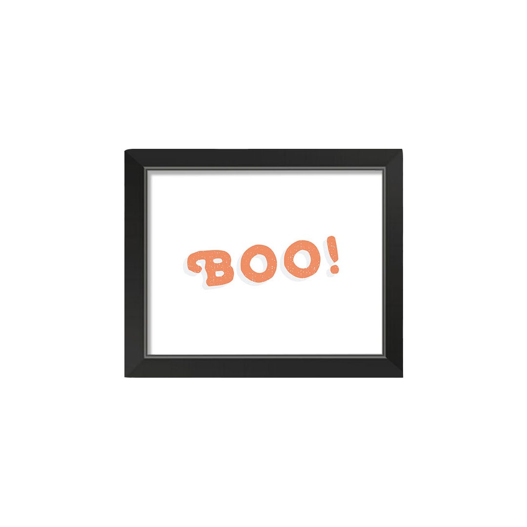 Boo! 14X11 Black Framed Print Under Glass