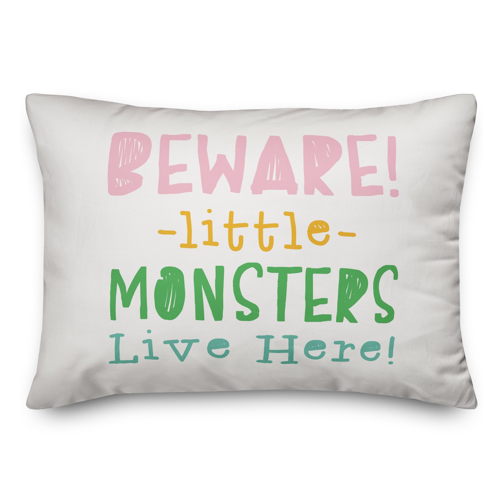 Beware Monsters 14x20 Spun Poly Pillow