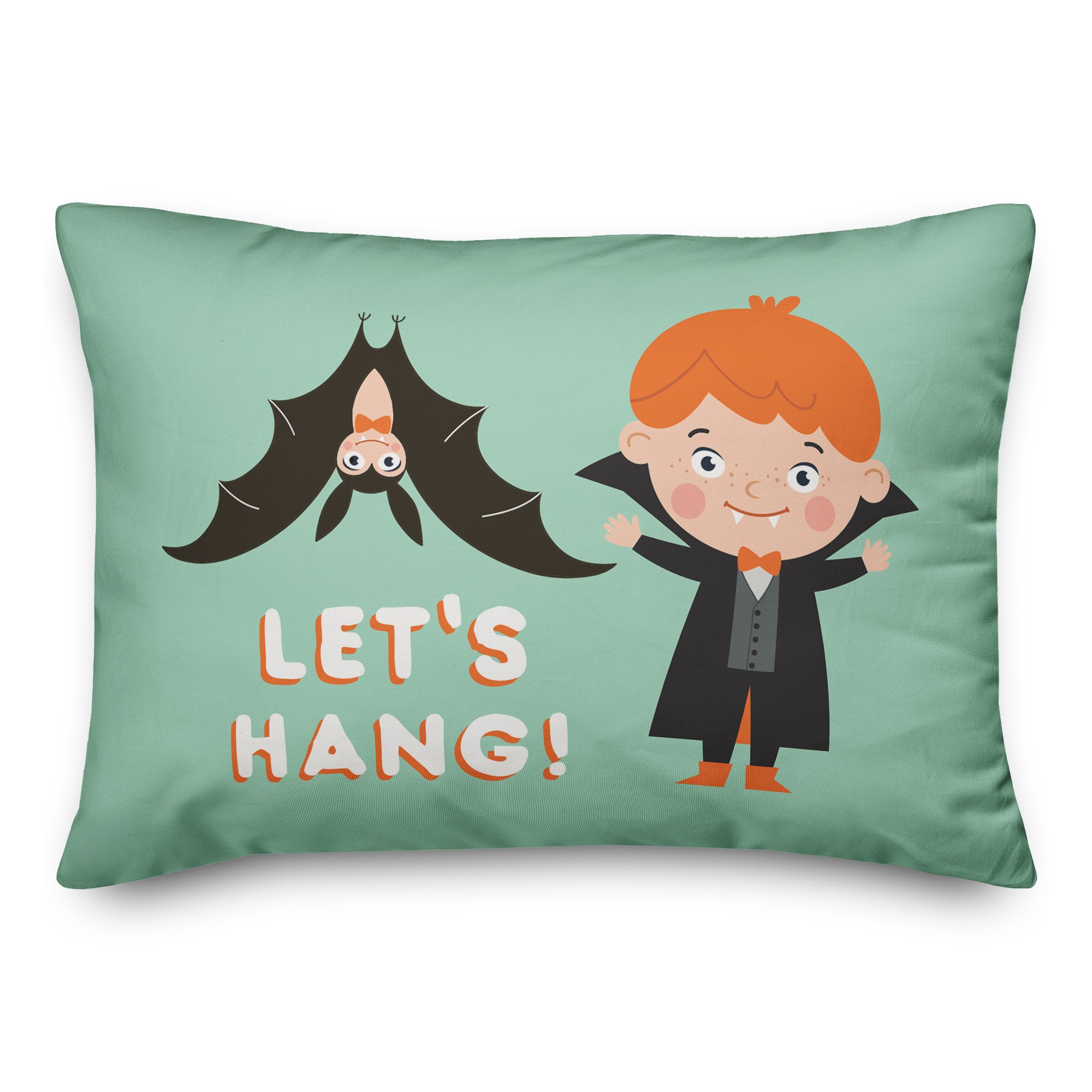 Let's Hang Vampire Bat 14x20 Spun Poly Pillow
