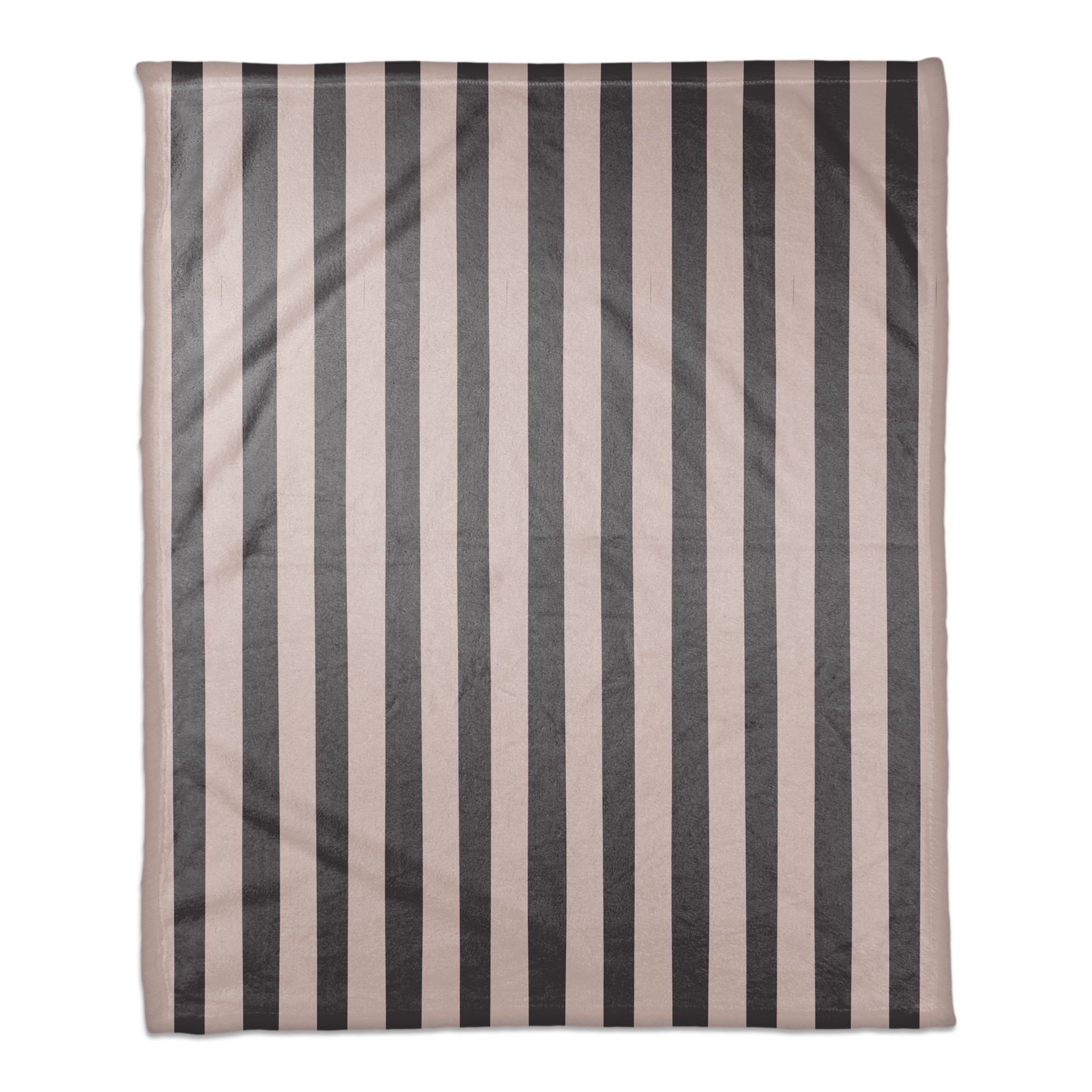 Pink Grey Stripes 50x60 Coral Fleece Blanket