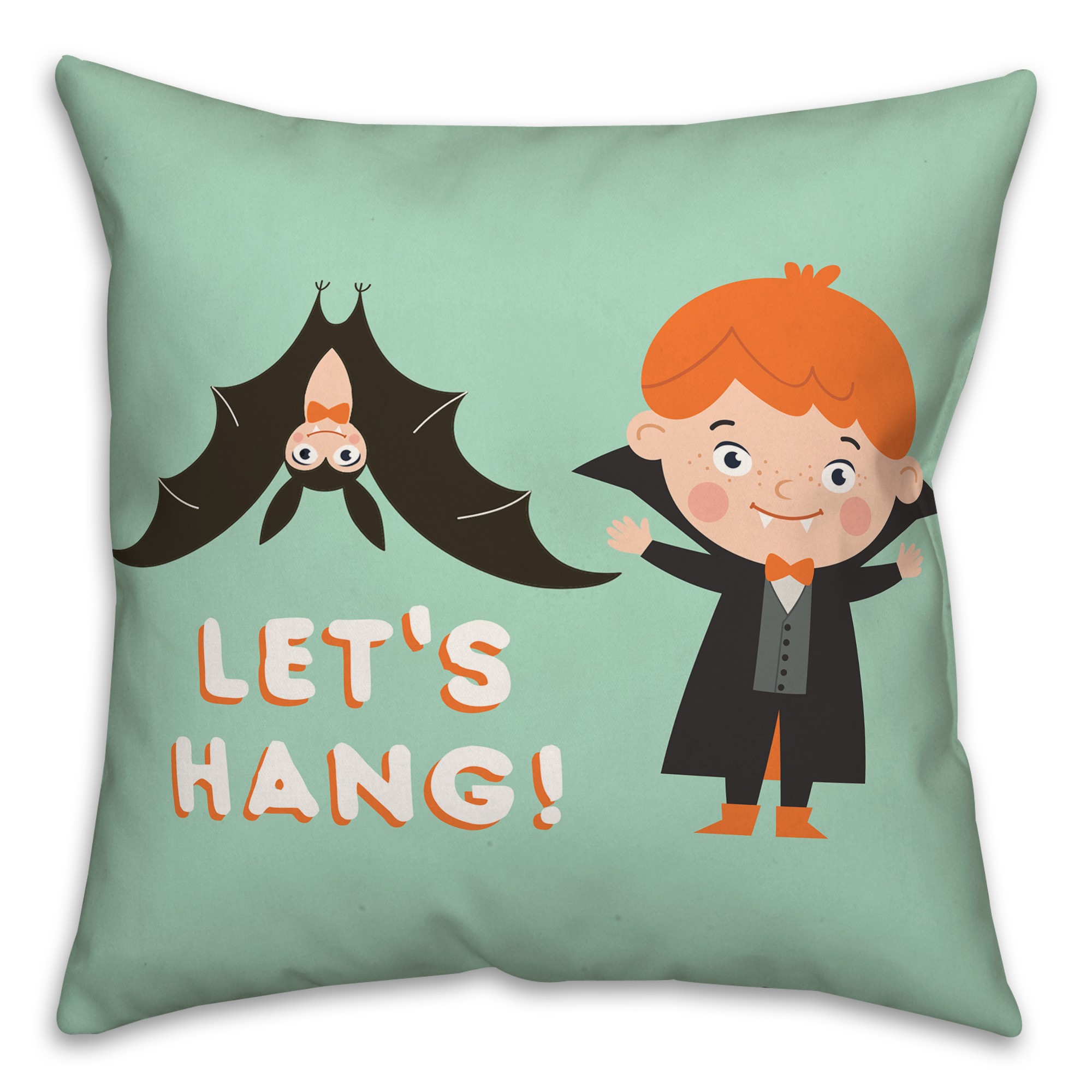 Let's Hang Vampire Bat Pillow