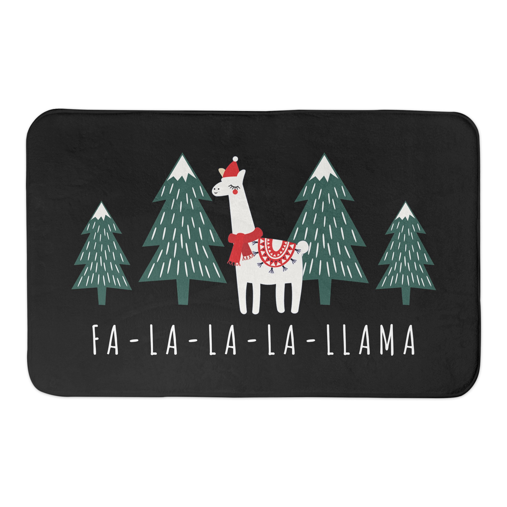 Holiday Caroling Llama 34x21 Bath Mat
