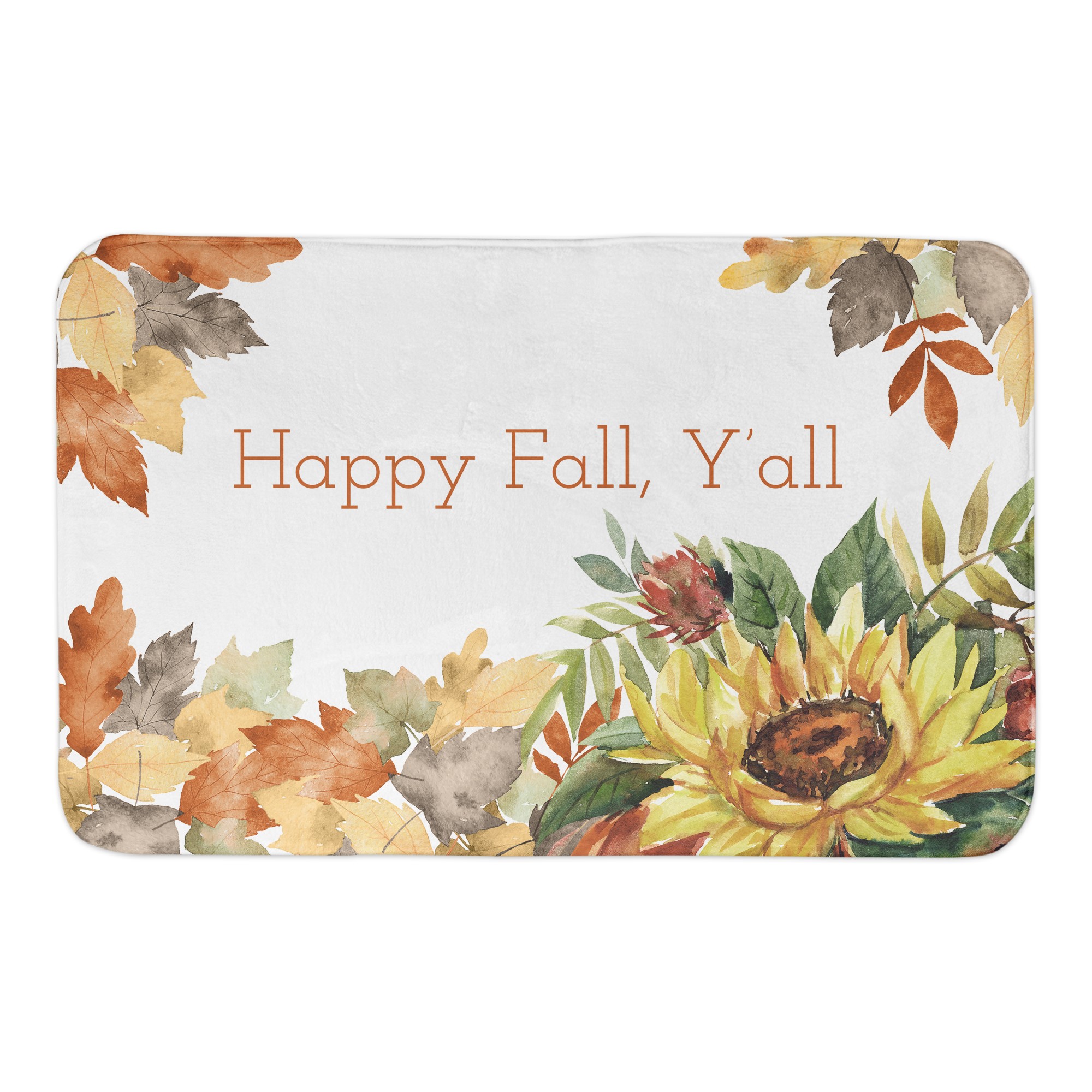 Watercolor Florals 34x21 Bath Mat