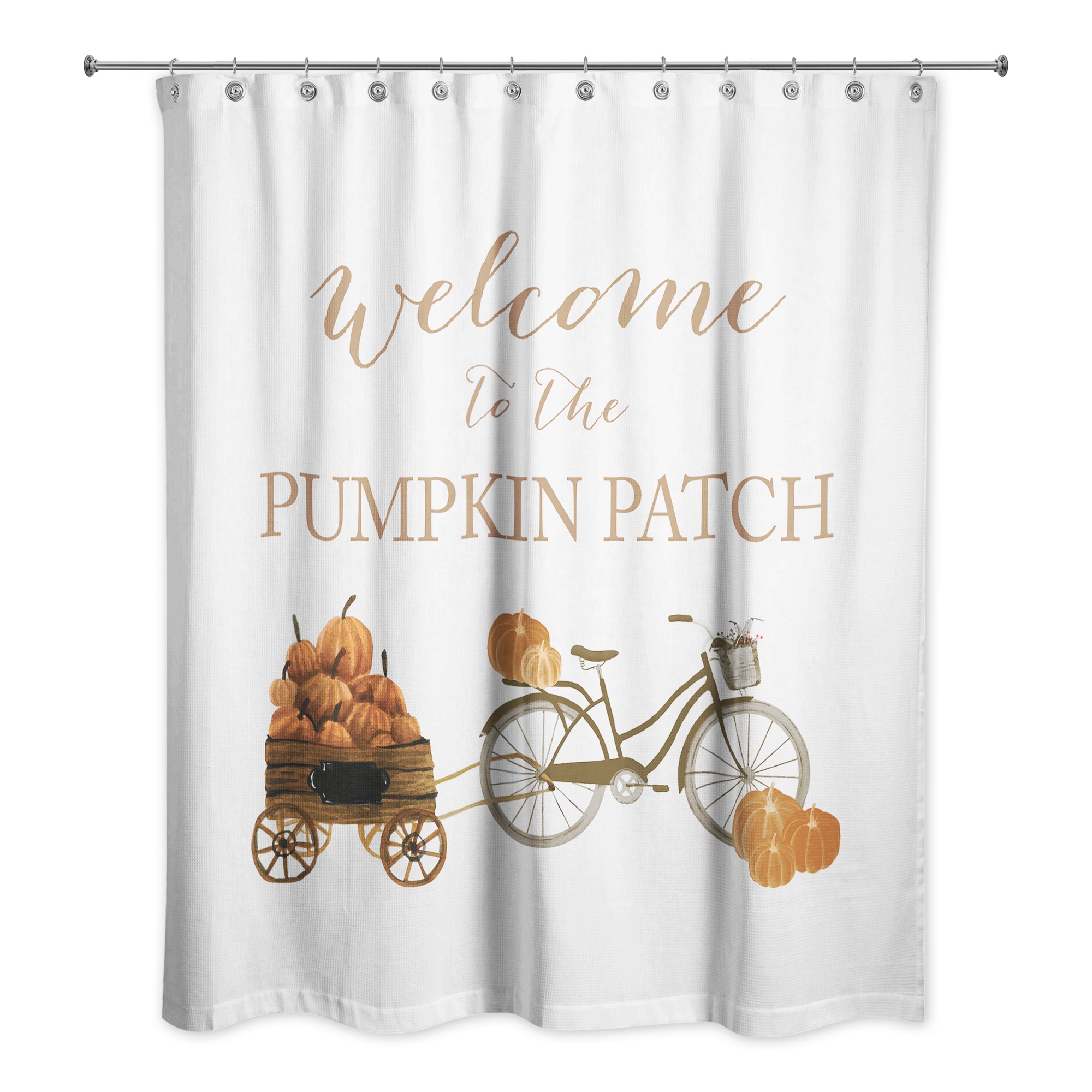Pumpkin Wagon 71x74 Shower Curtain