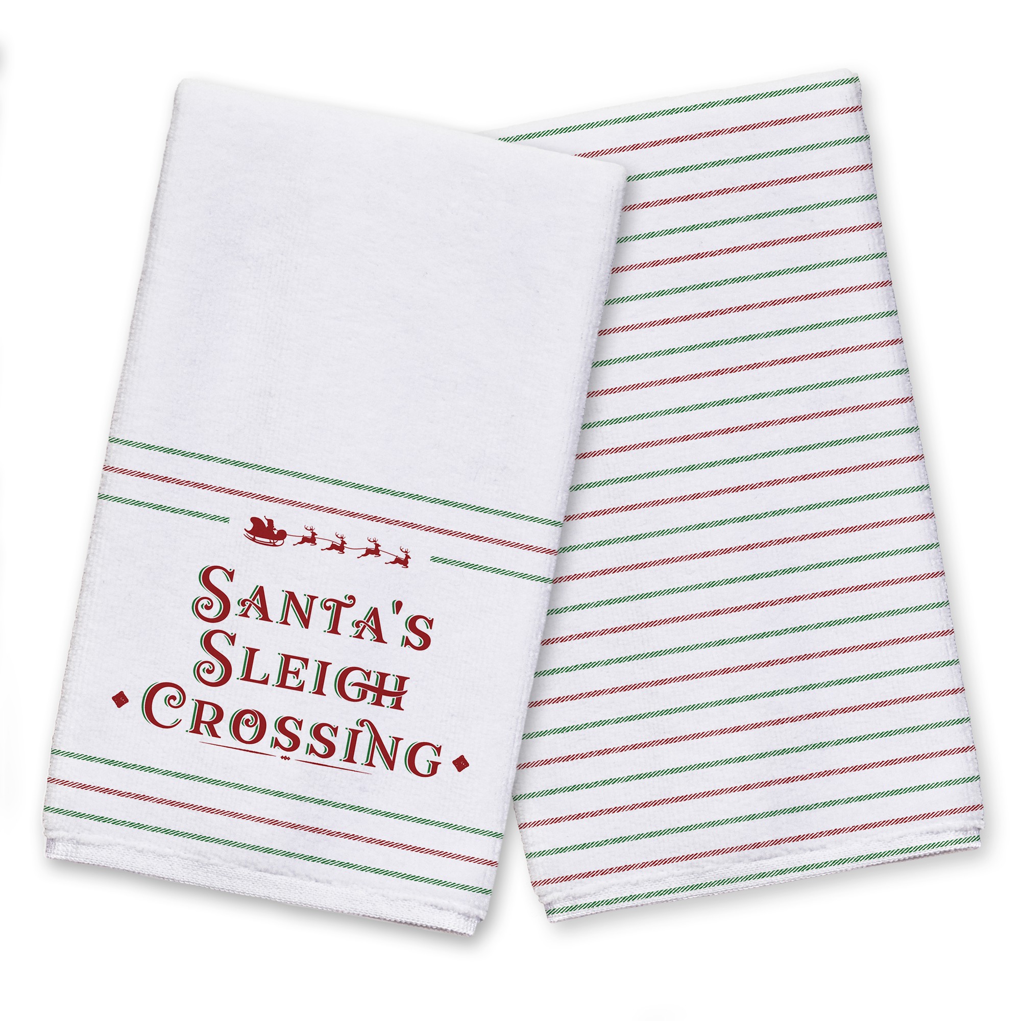 Santas Sleigh Crossing Stripes Textiles Collection