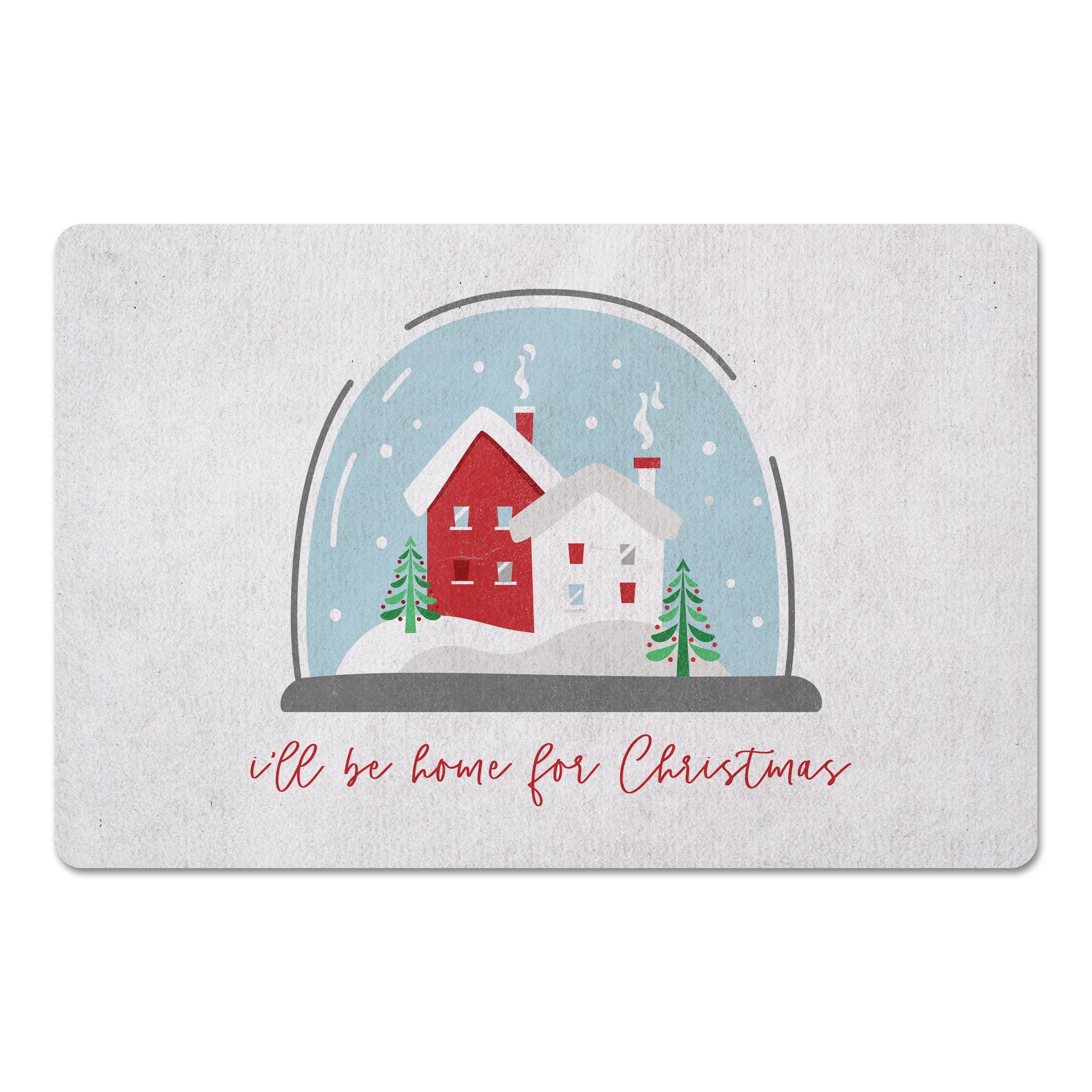 Home Christmas Snowglobe 27x18 Floor Mat