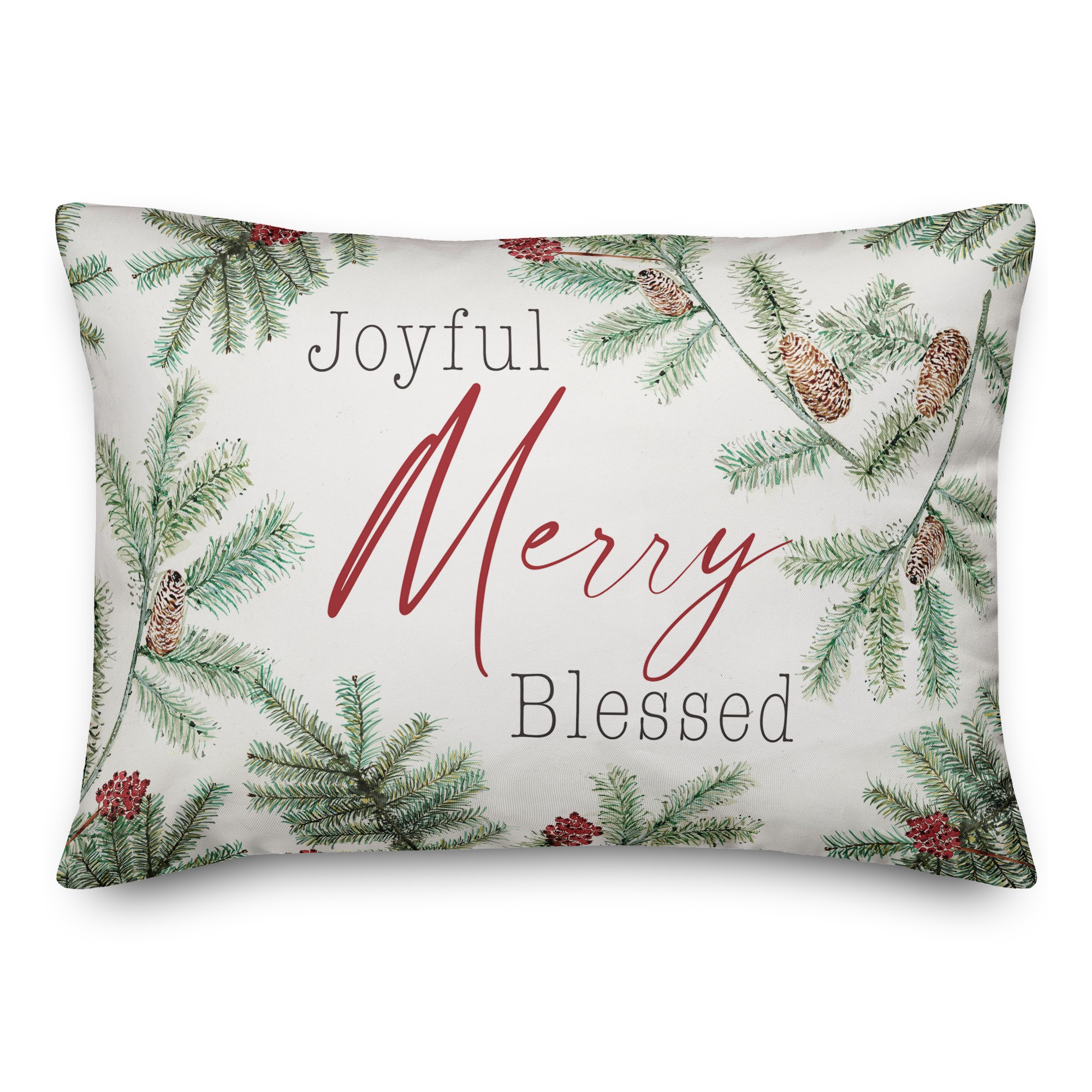 Joyful Merry Blessed 14x20 Spun Poly Pillow