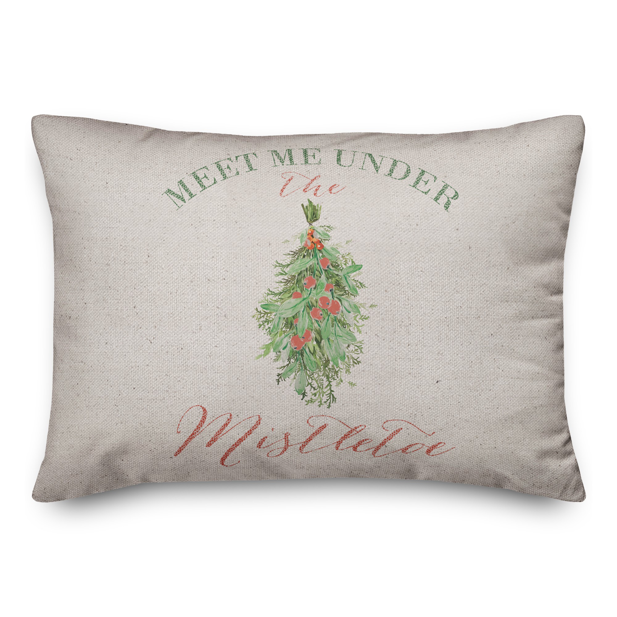 Meet Under Mistletoe 14x20 Spun Poly Pillow