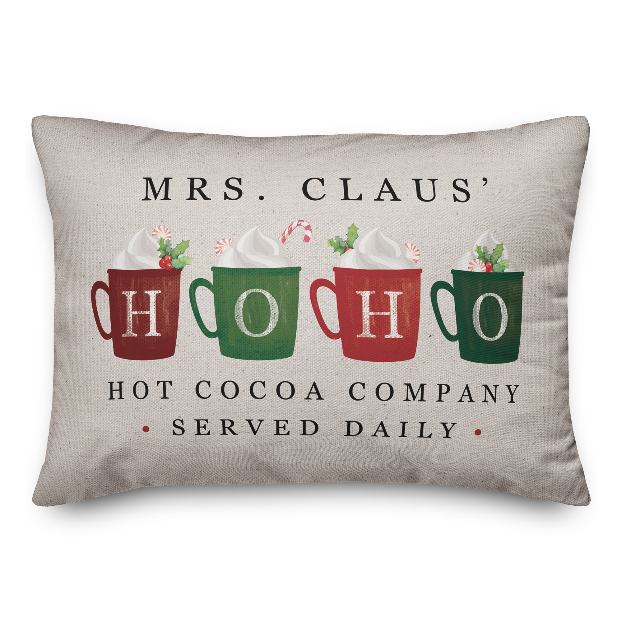 Mrs Claus Hoho Cocoa 14x20 Spun Poly Pillow
