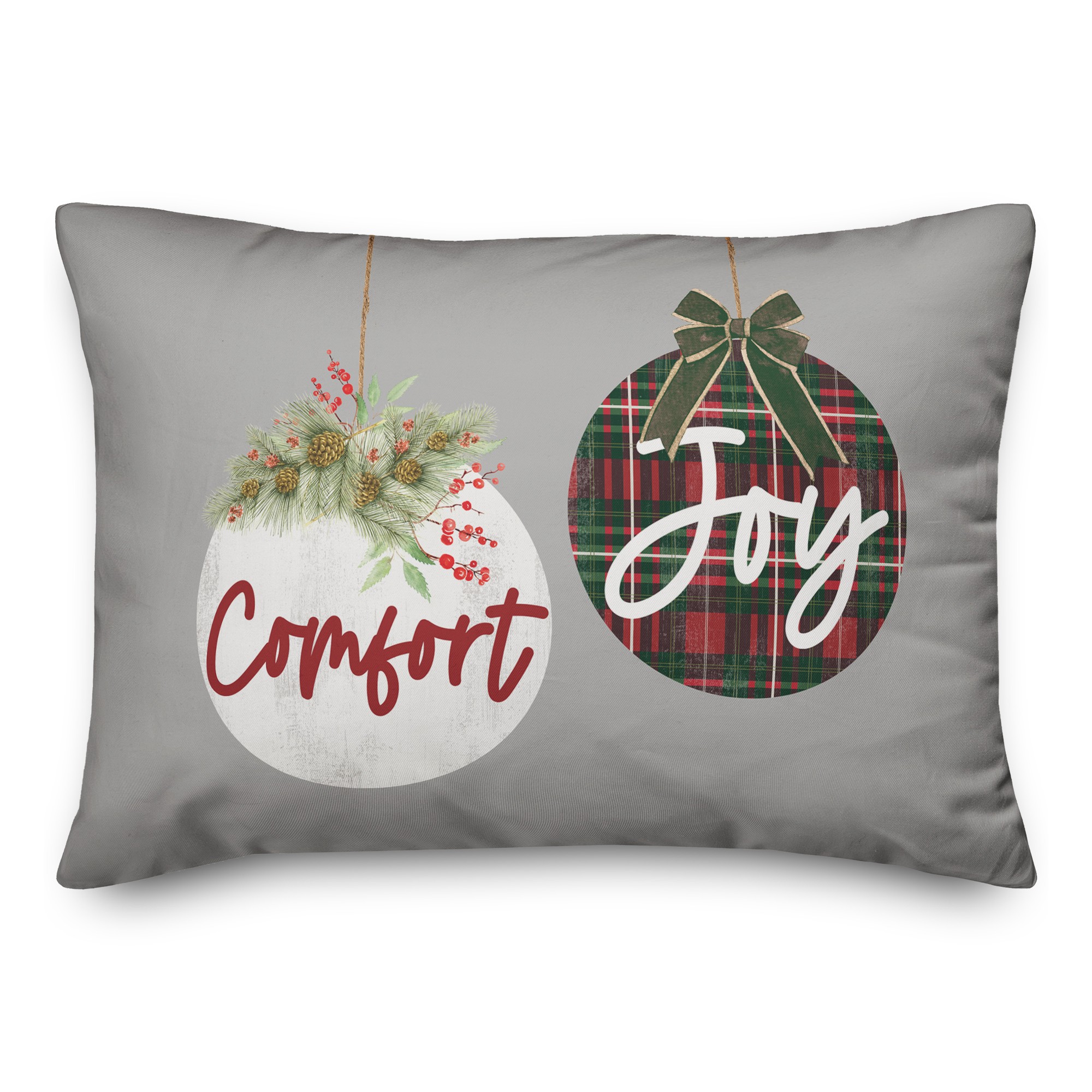 Comfort and Joy Ornaments 14x20 Spun Poly Pillow
