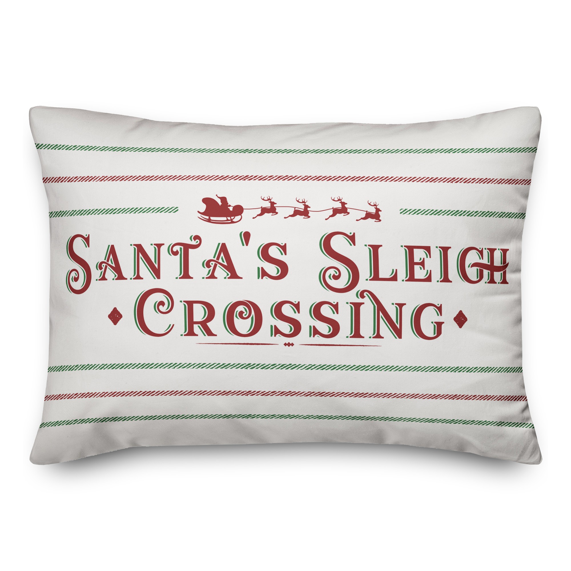 Santas Sleigh Crossing 14x20 Spun Poly Pillow