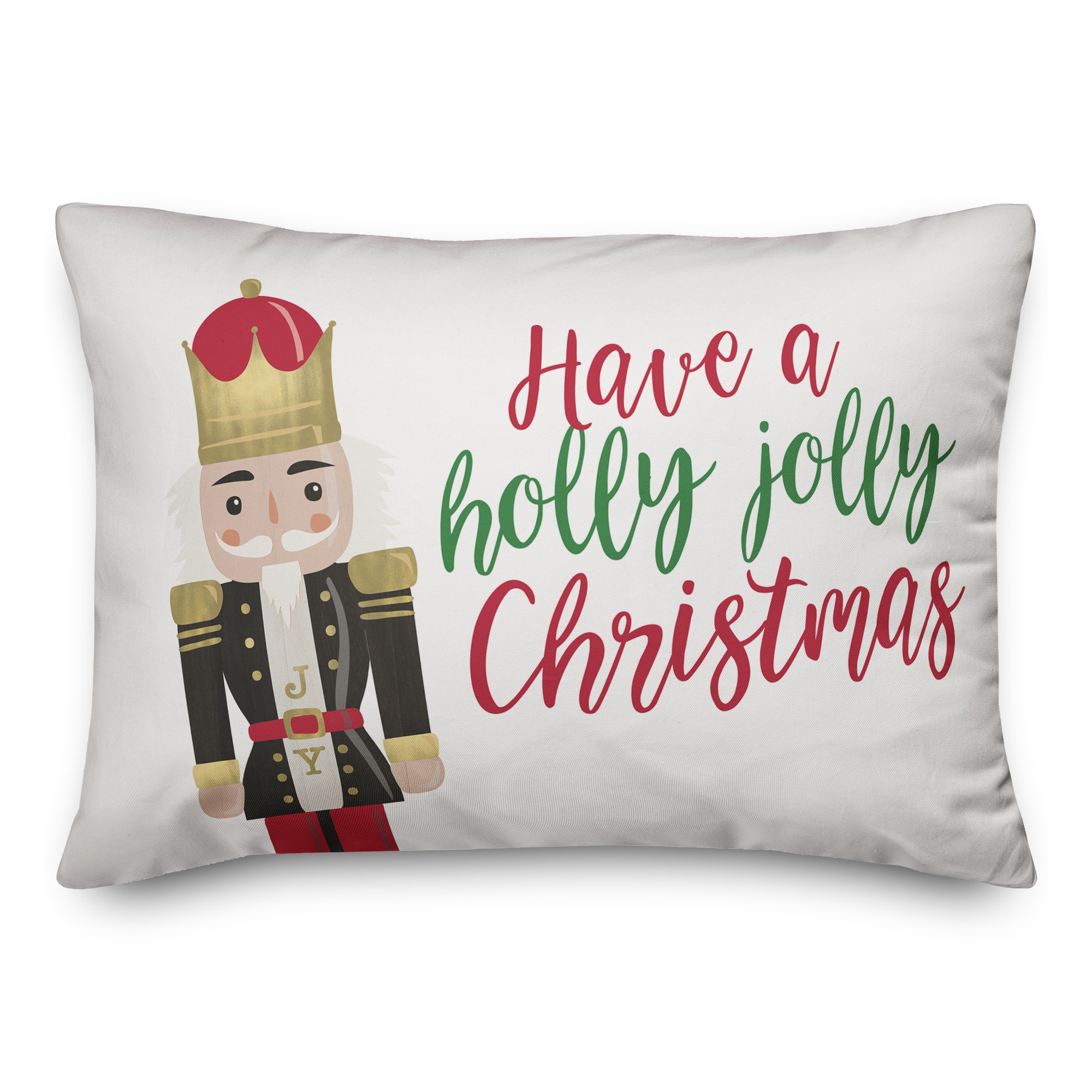Holly Jolly Nutcracker 14x20 Spun Poly Pillow