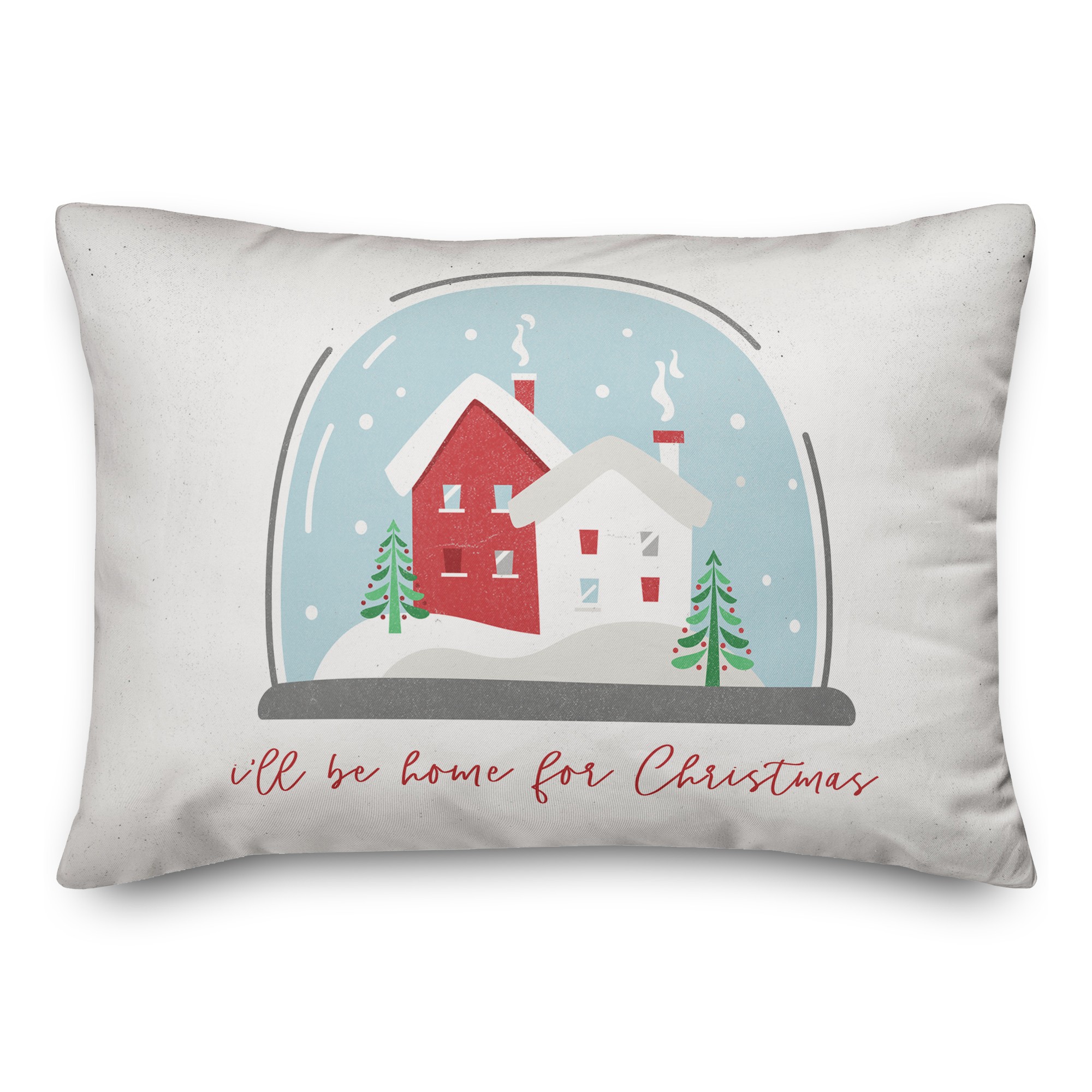 Home Christmas Snowglobe 14x20 Spun Poly Pillow