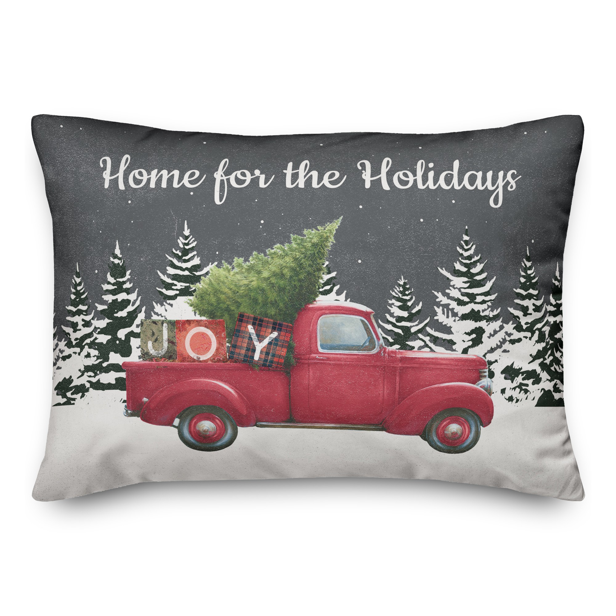 Home Holidays Truck 14x20 Spun Poly Pillow