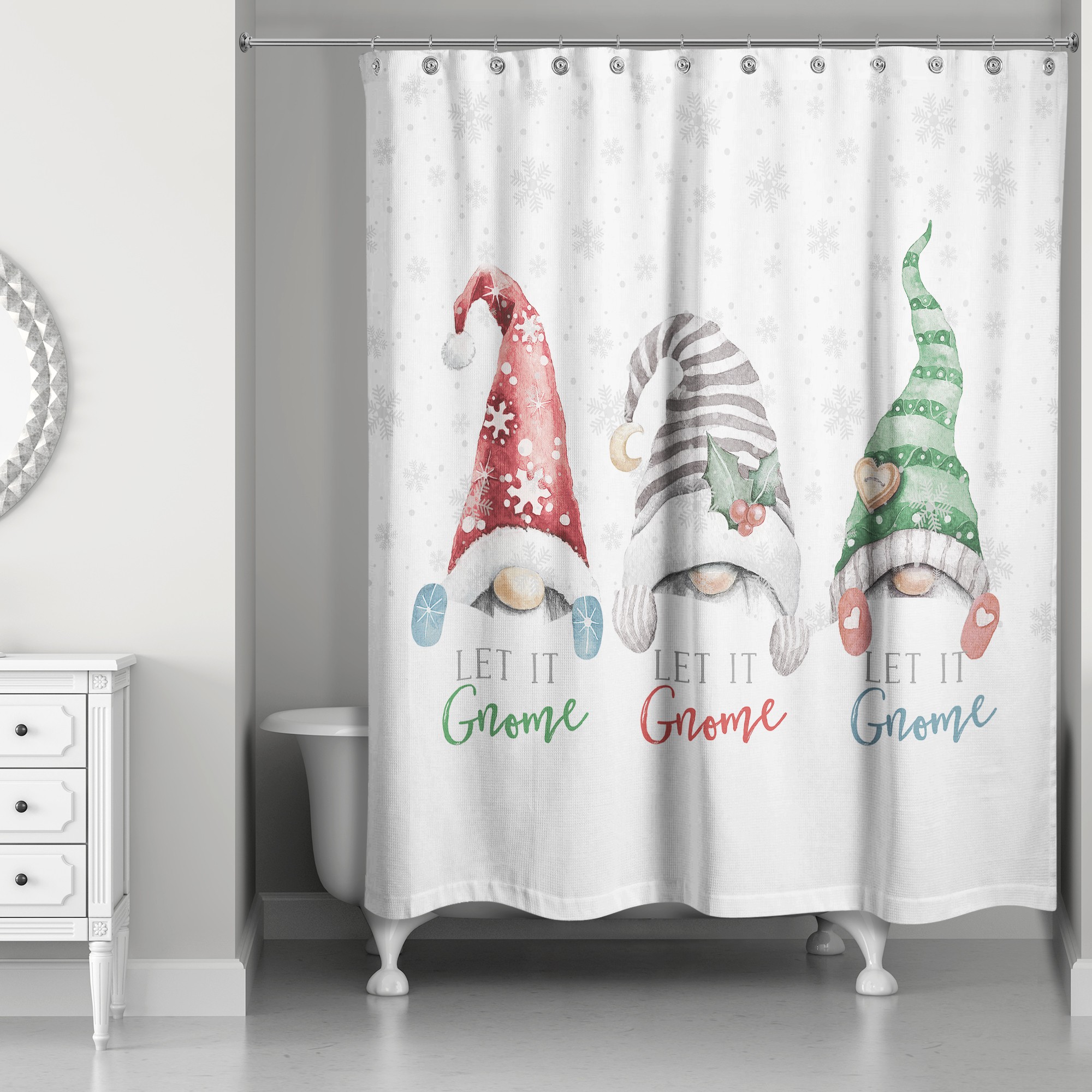 Let It Gnome 71x74 Shower Curtain