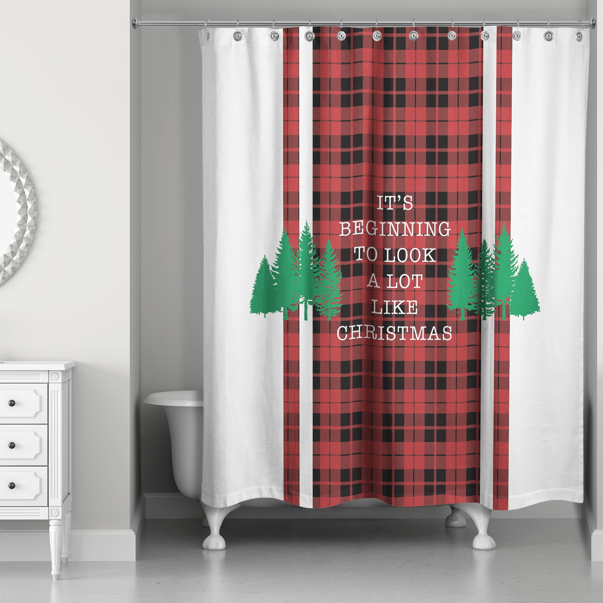 Beginning to Look Like Christmas 71x74 Shower Curtain