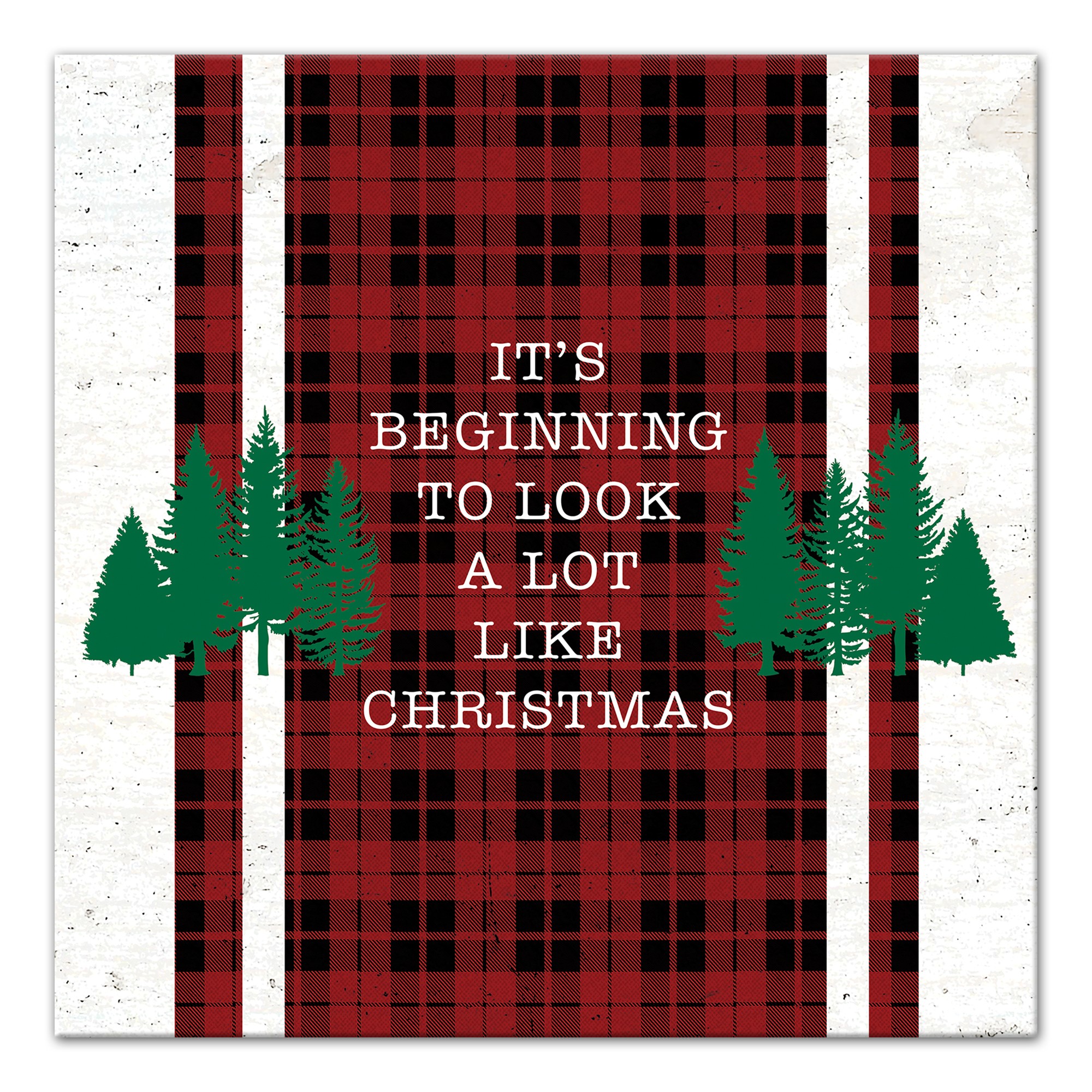 Look Like Christmas Plaid 12x12 Canvas Wall Art