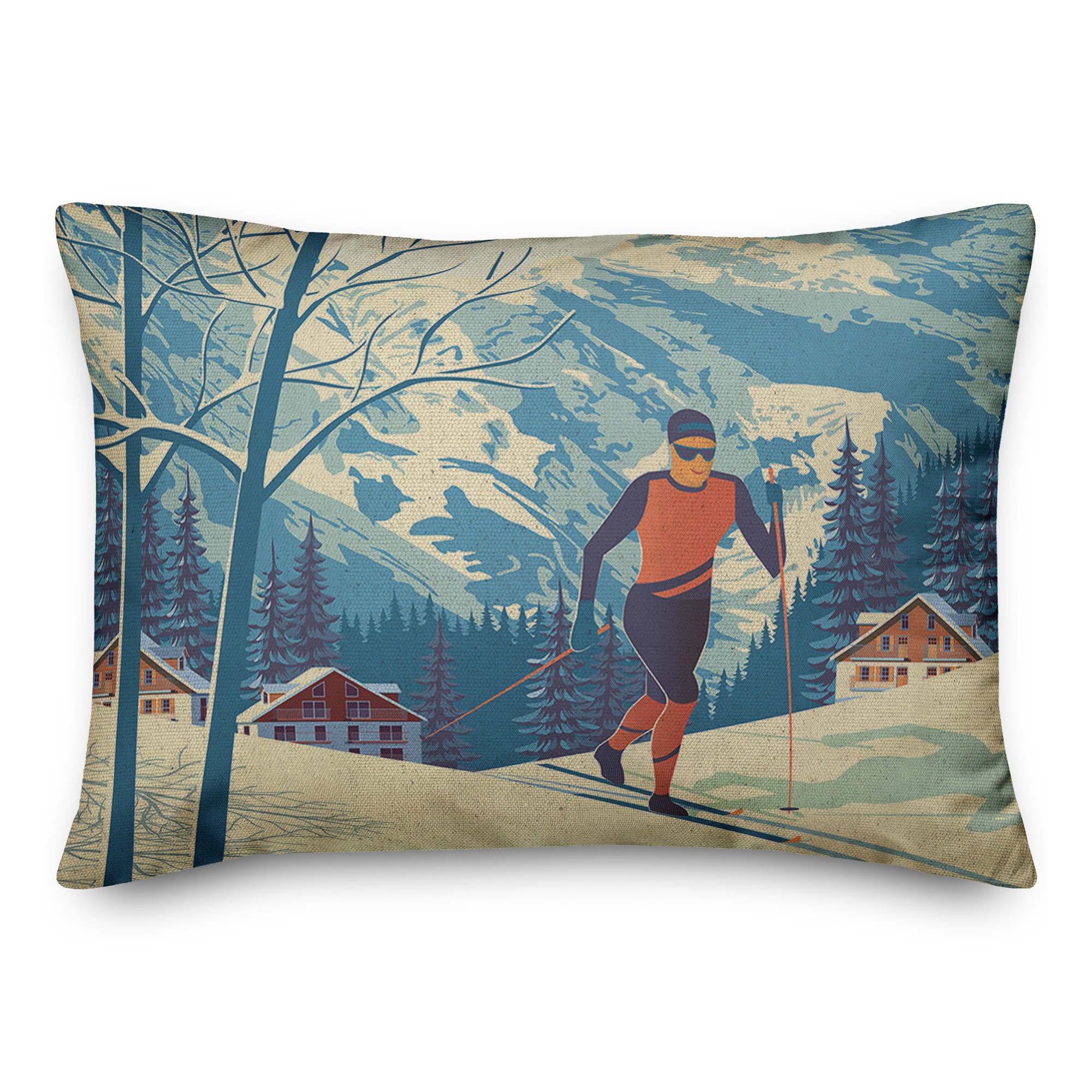 Eat Sleep Ski Repeat  14x20 Spun Poly Pillow