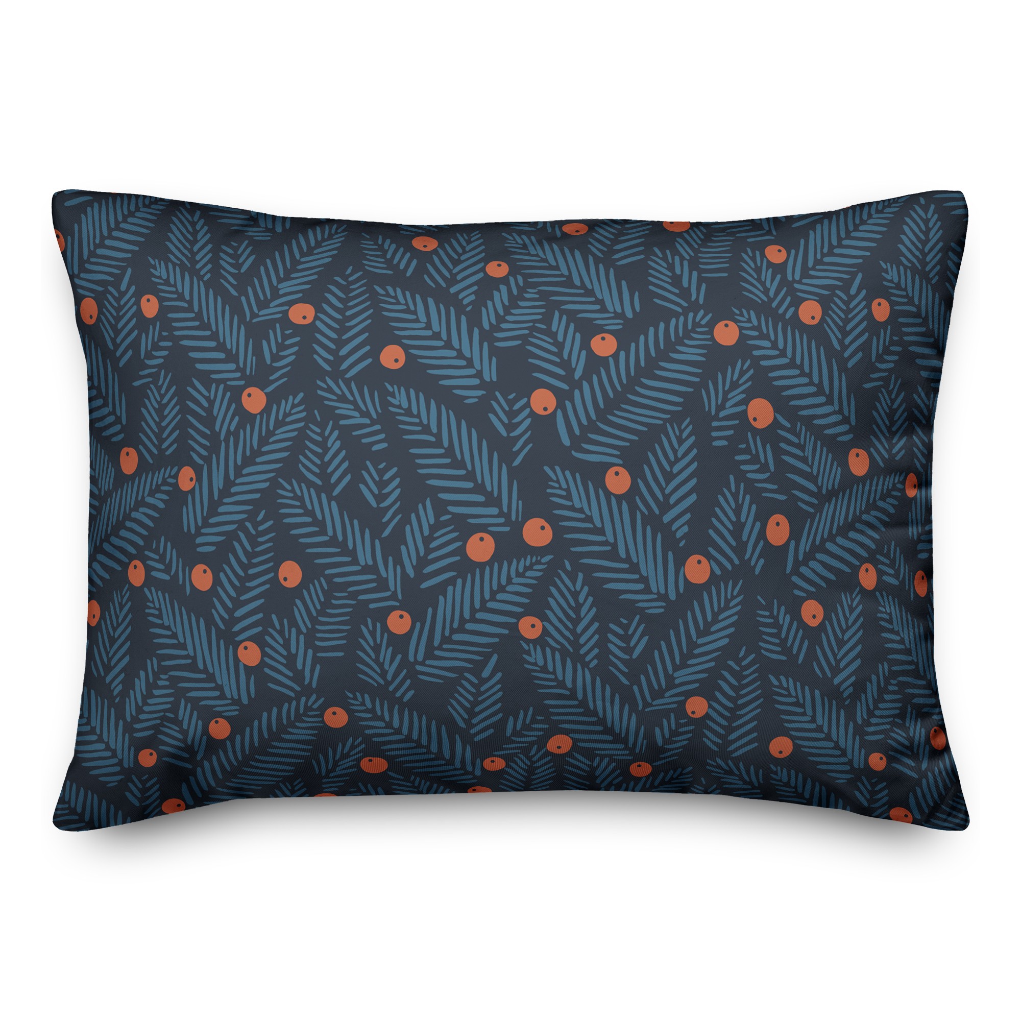 Simple Christmas Foliage  14x20 Spun Poly Pillow