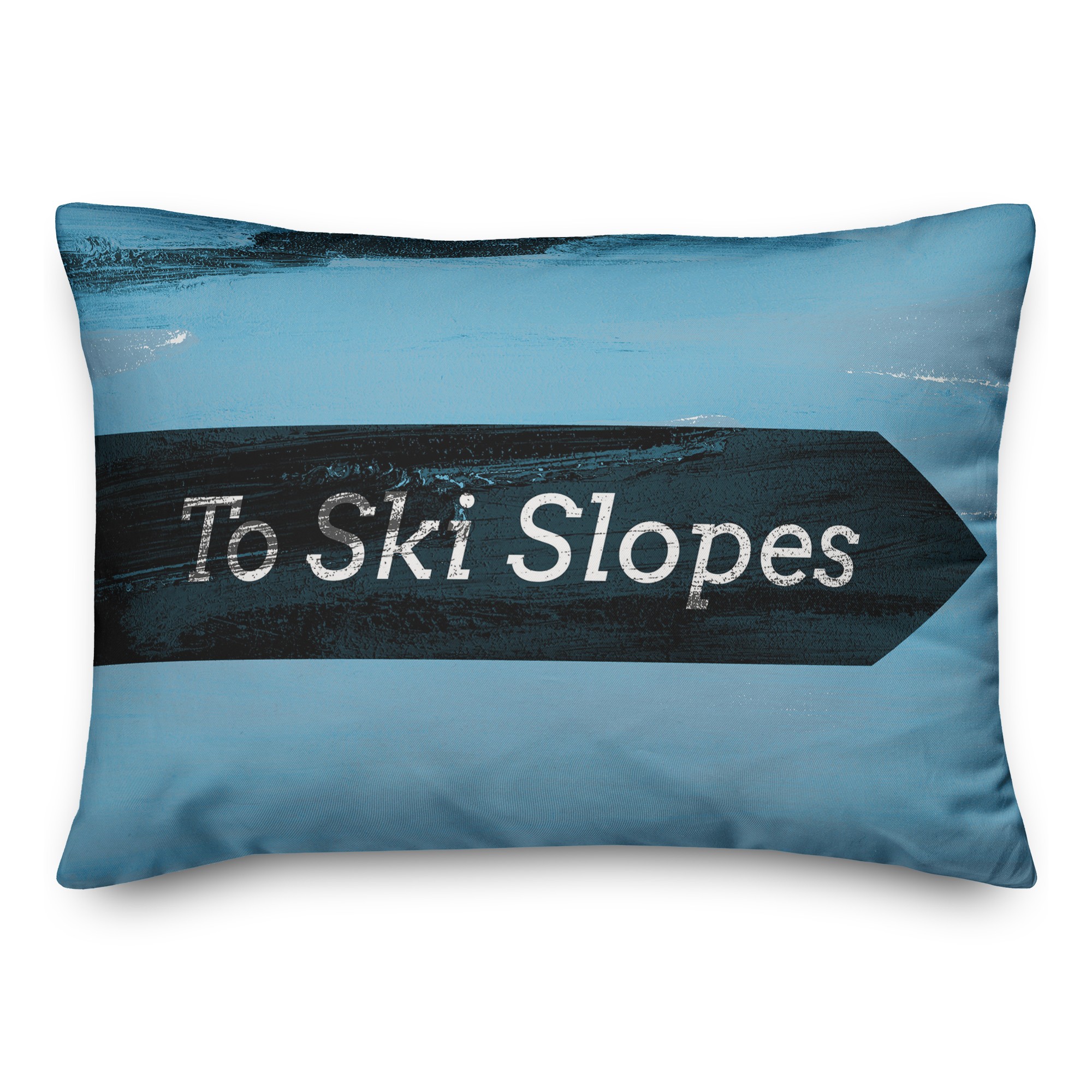 Ski Slopes Arrow Sign 14x20 Spun Poly Pillow