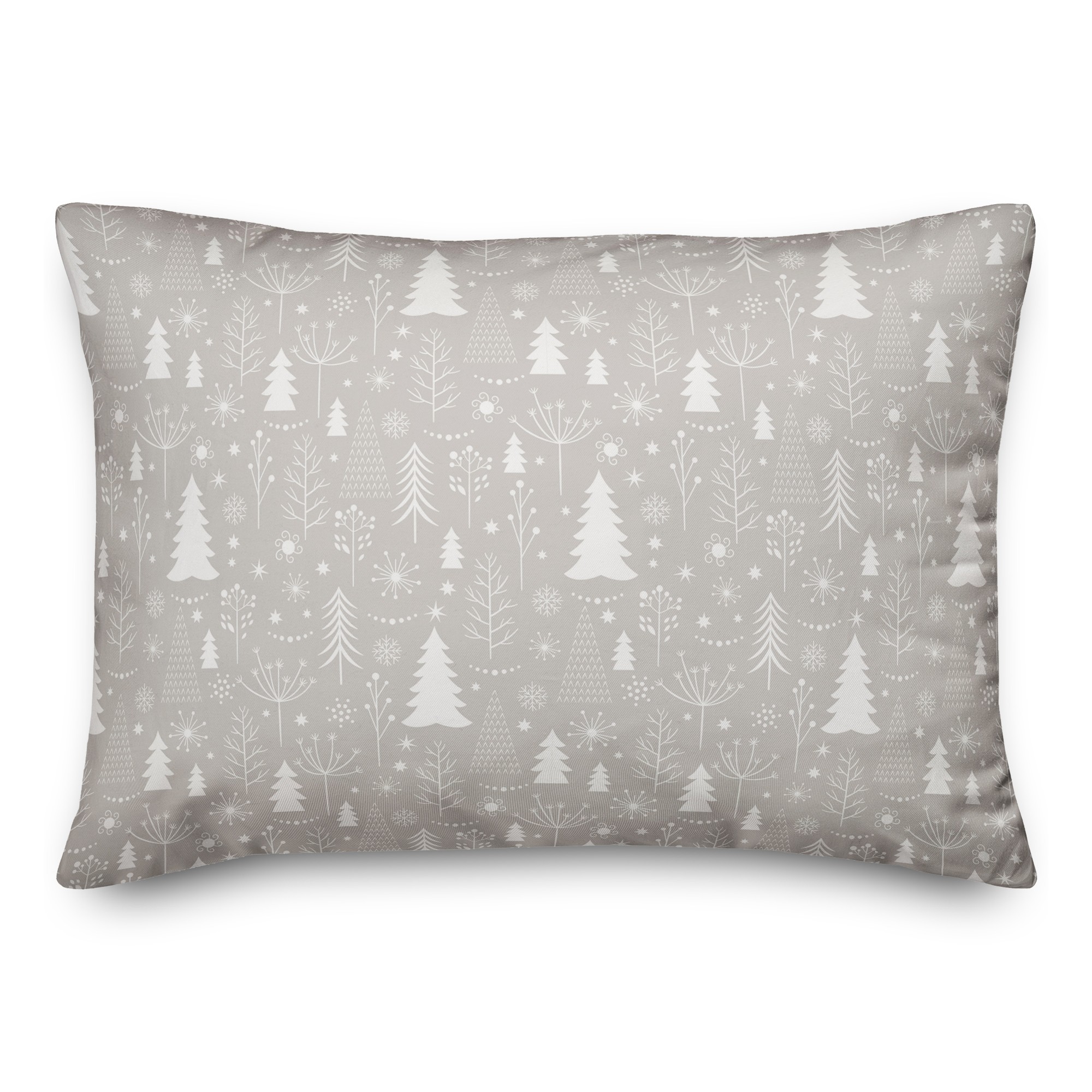 Winter Tree Soft Gray 14x20 Spun Poly Pillow