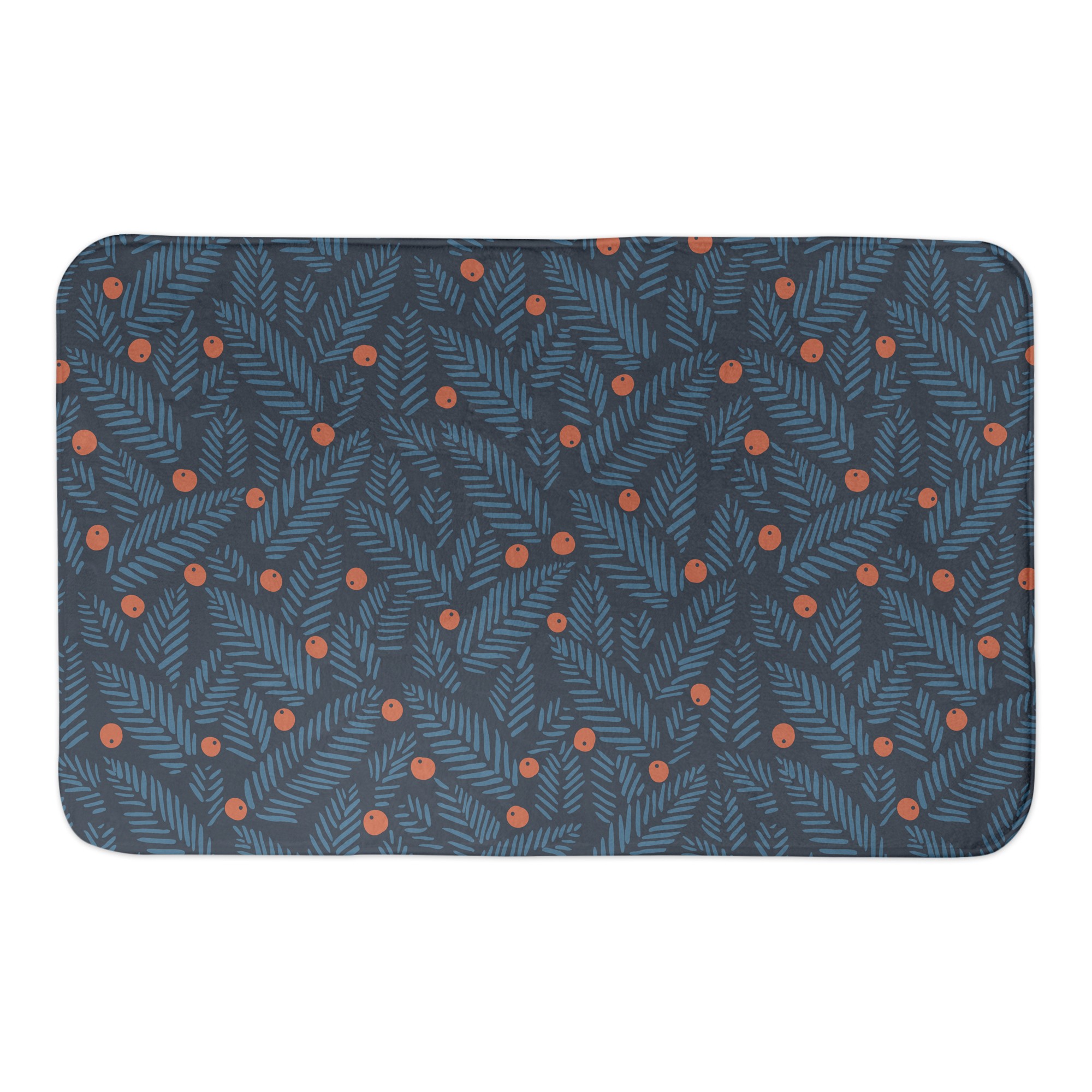 Simple Christmas Foliage 34x21 Bath Mat