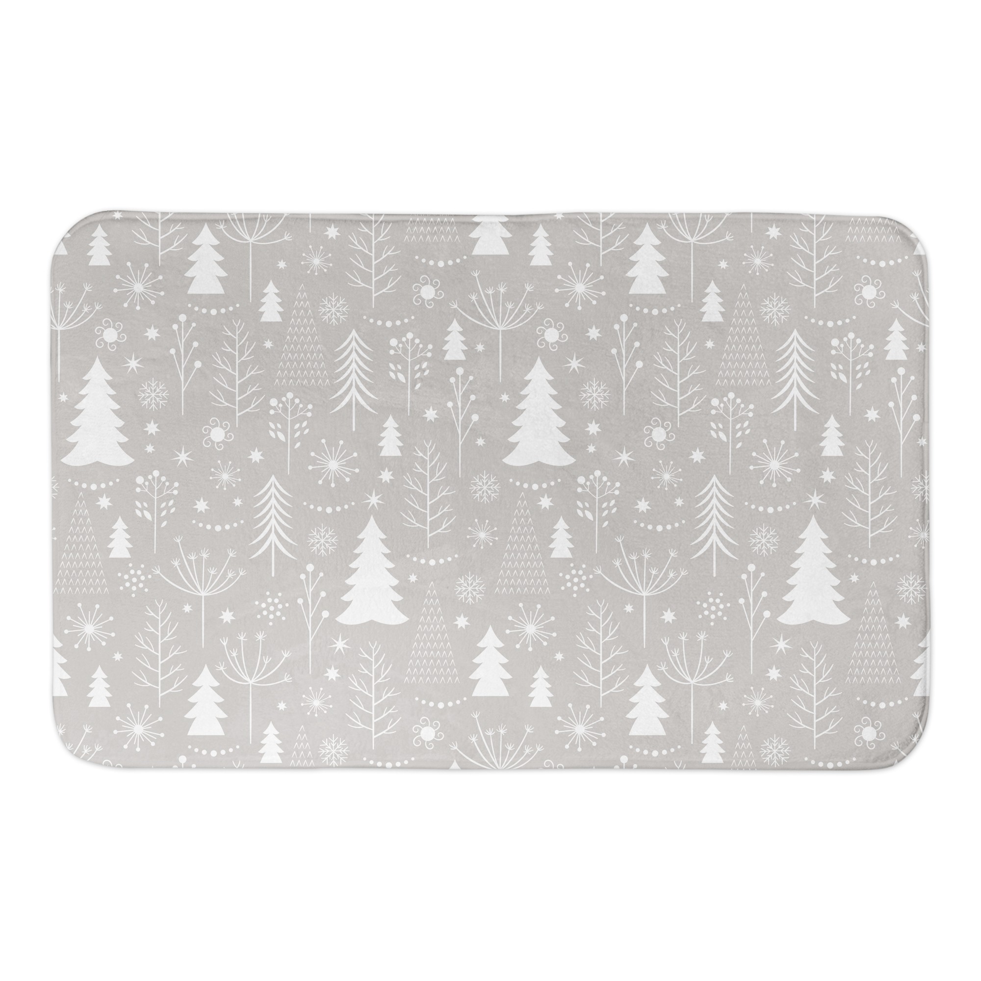 Winter Tree Soft Gray  34x21 Bath Mat