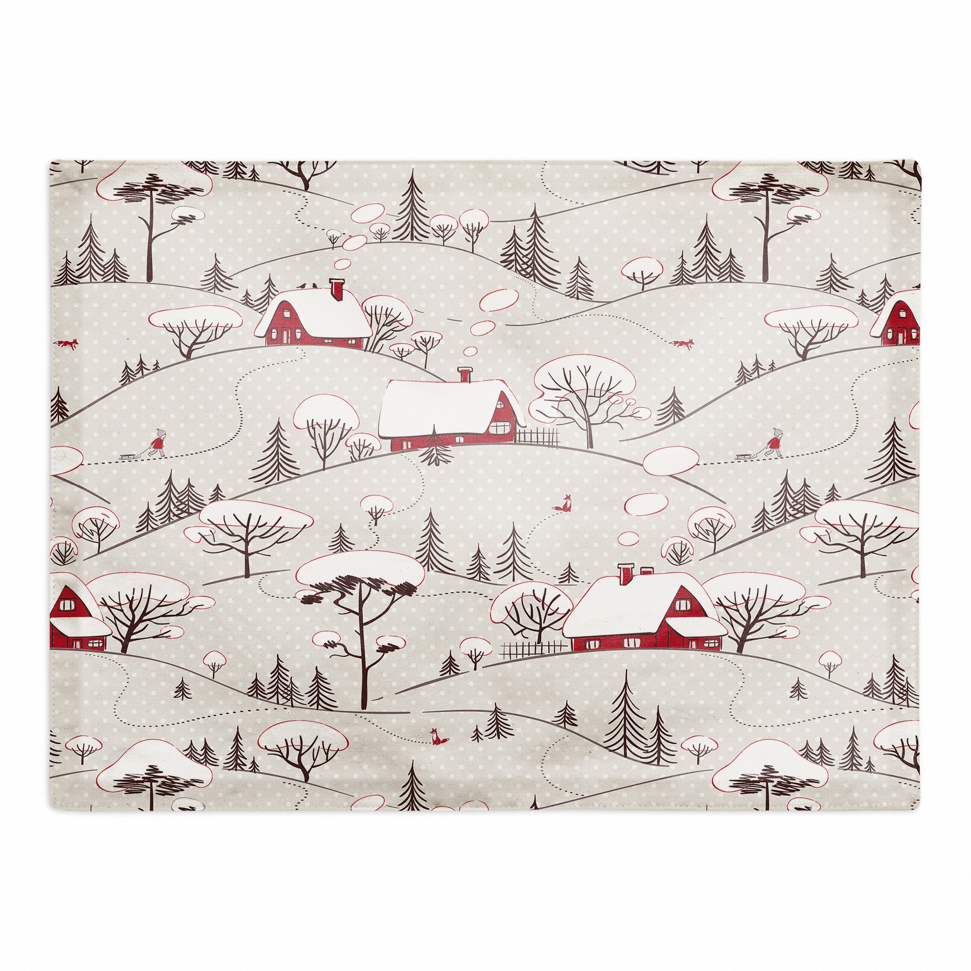 Snowy Village 18x14 Poly Twill Placemat