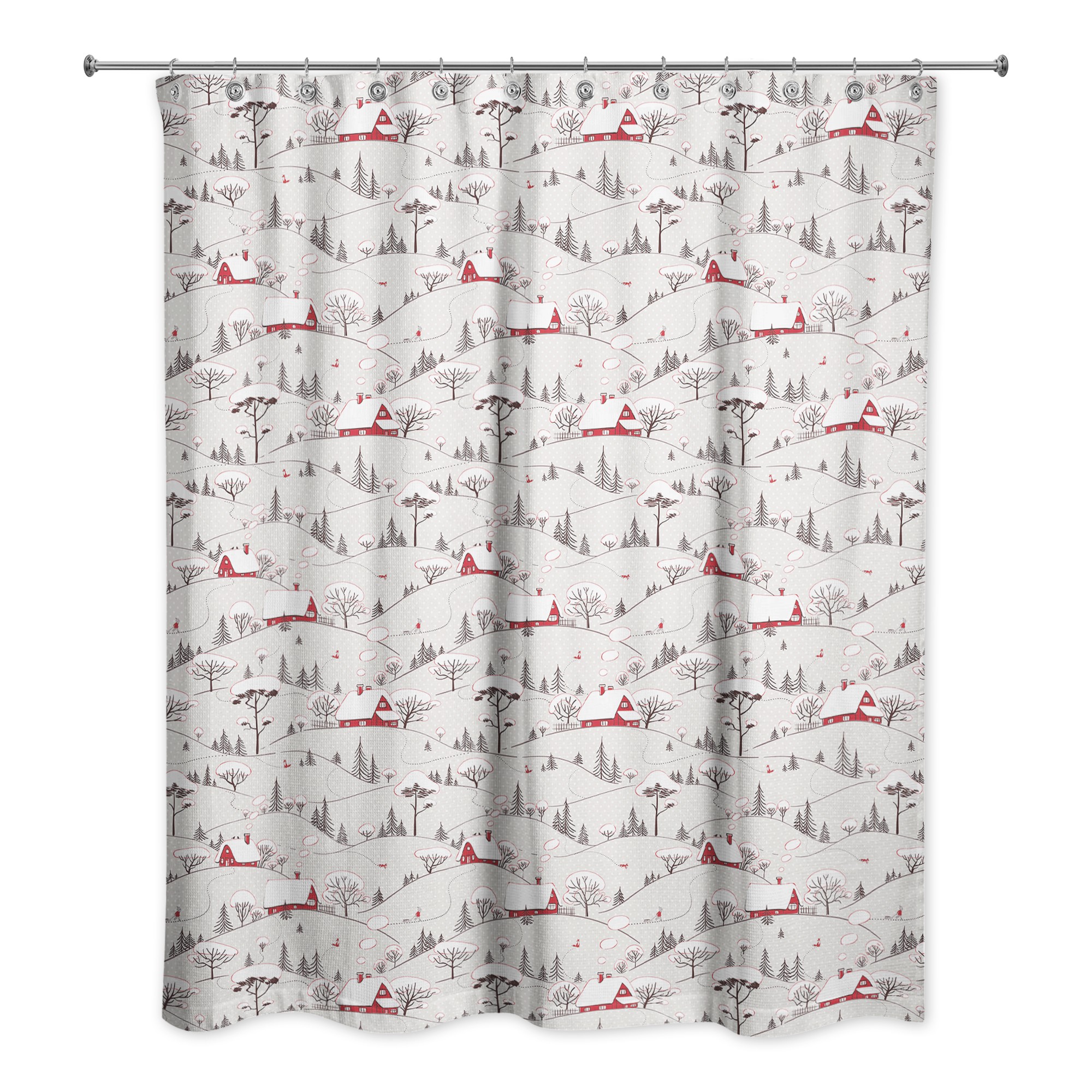 Snowy Village  71x74 Shower Curtain