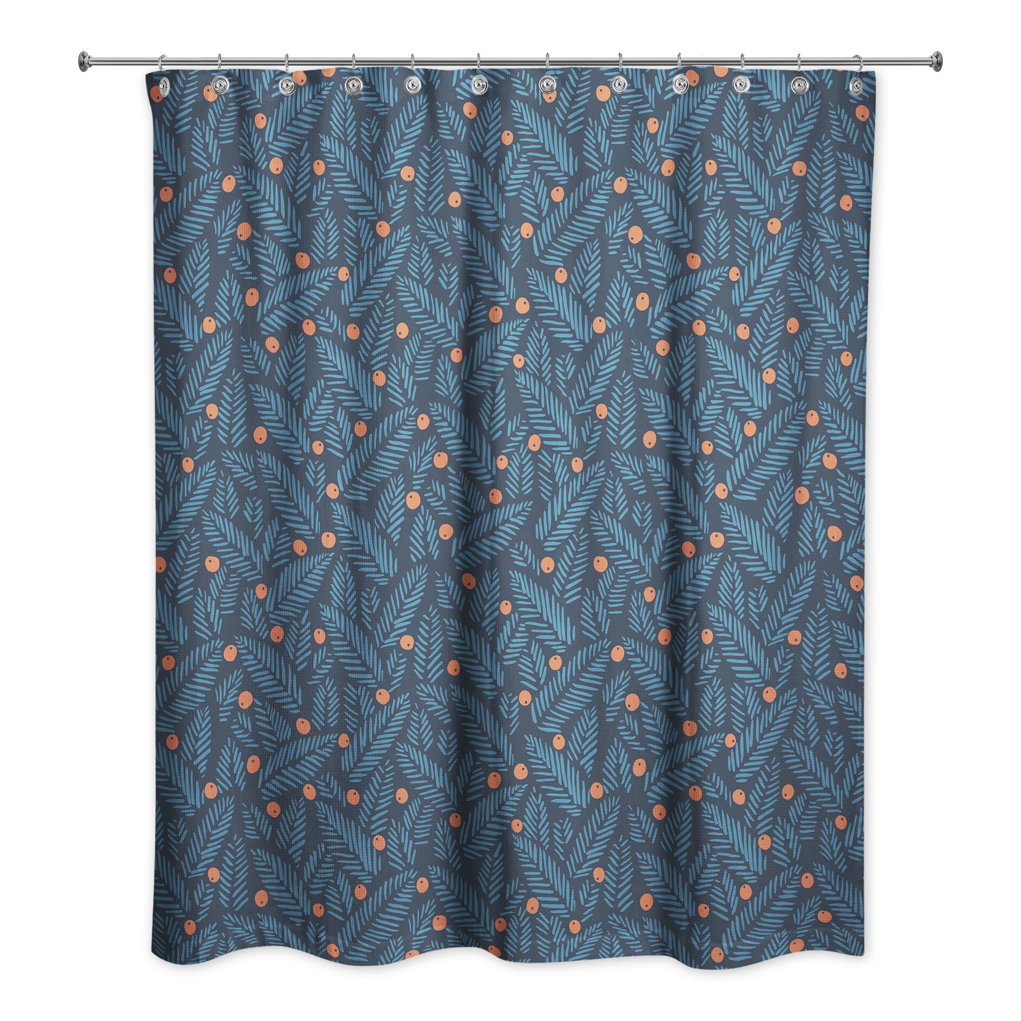 Simple Christmas Foliage 71x74 Shower Curtain