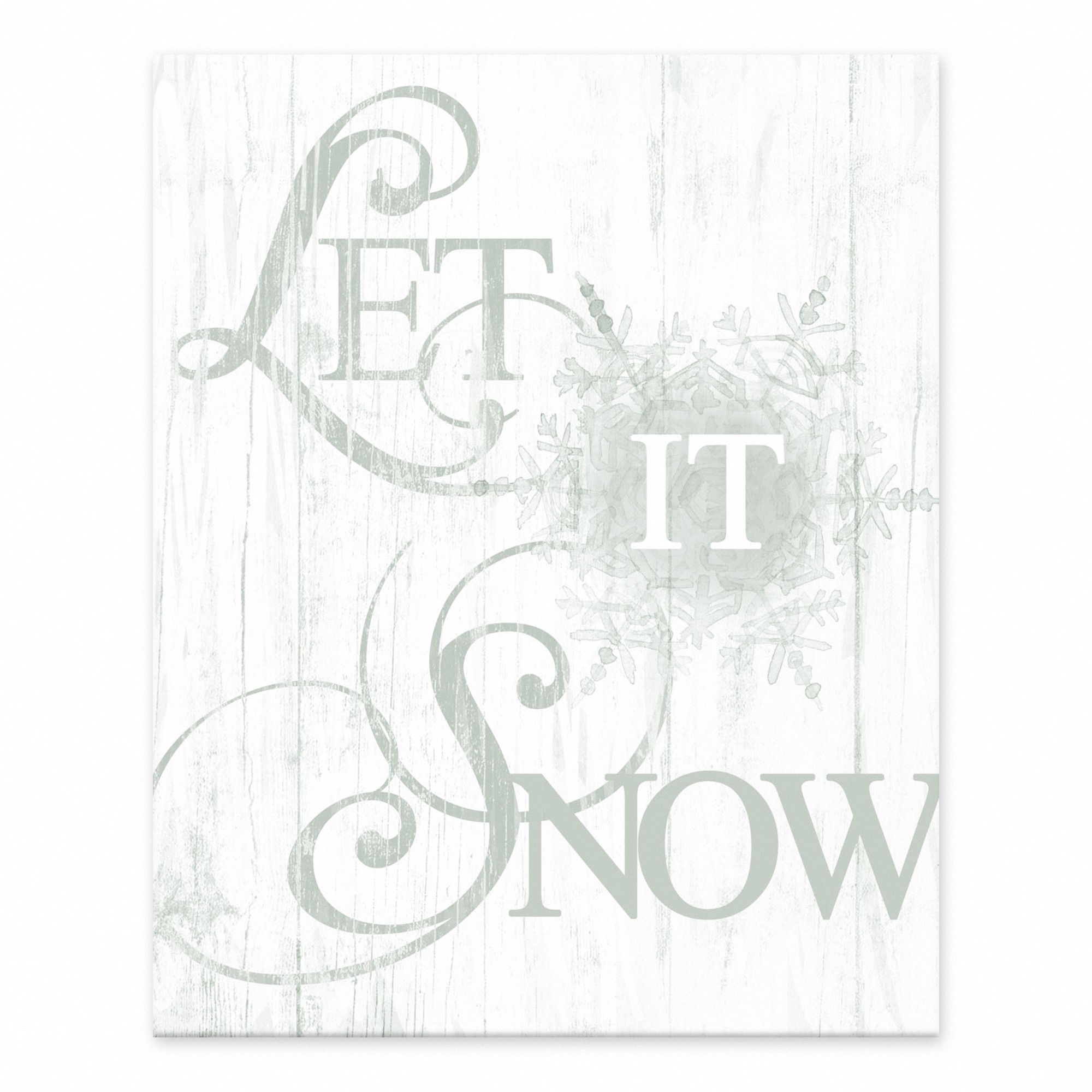 Let It Snowflake Green 8x10 Tabletop Canvas