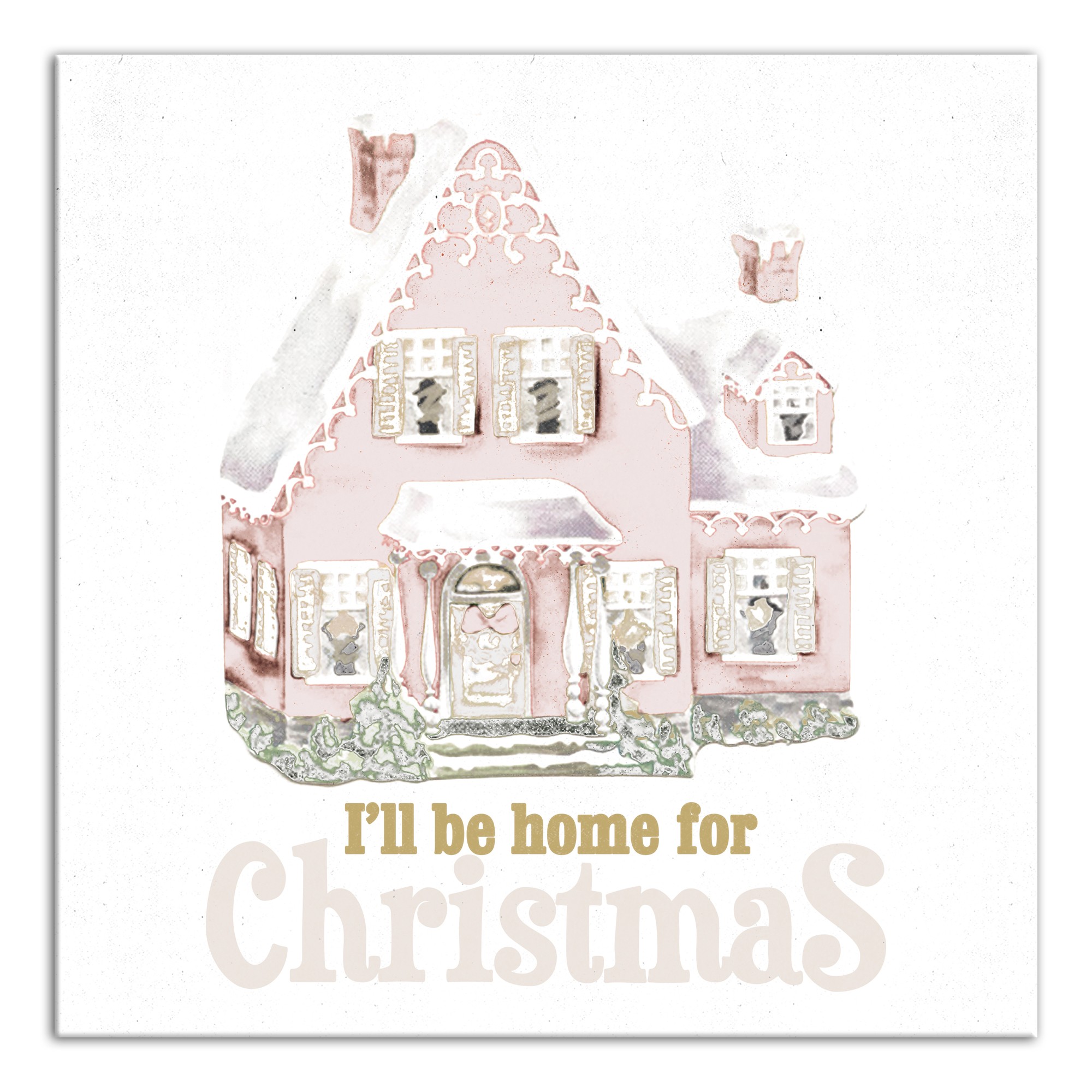 Nostalgic Home For Christmas 12x12 Canvas Wall Art