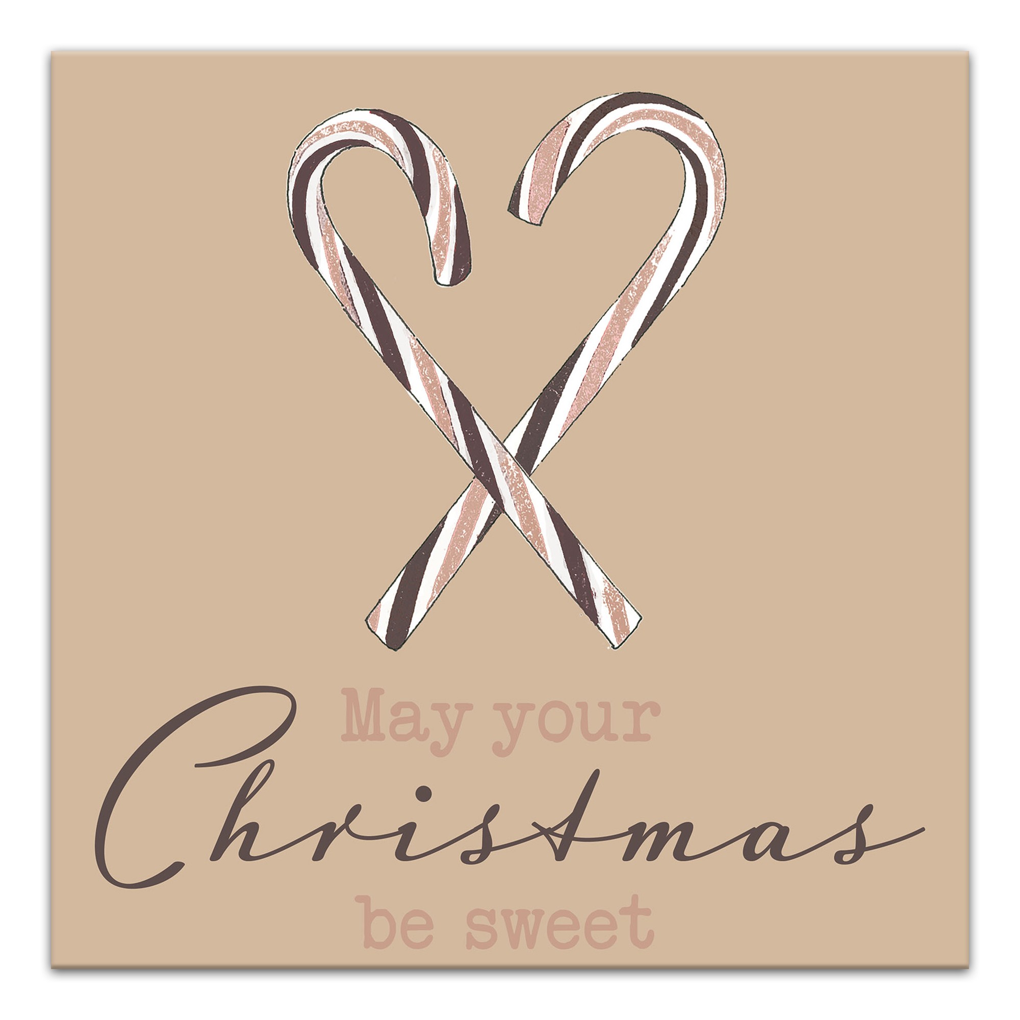 Sweet Christmas Candycane 12x12 Canvas Wall Art