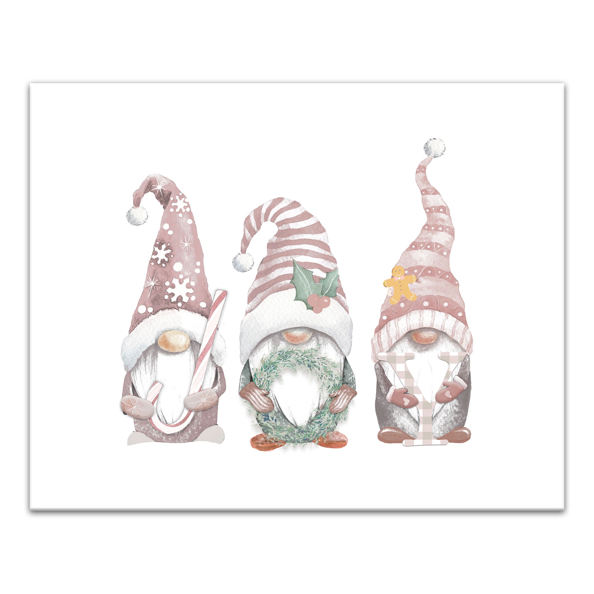 Joy Christmas Gnomes 20x16 Canvas Wall Art