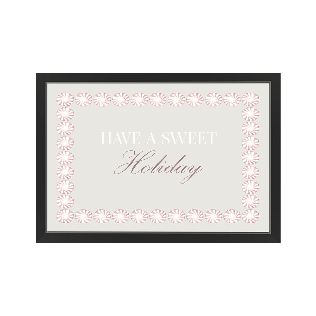 Sweet Holiday Peppermint 30X20 Black Framed Print Under Glass