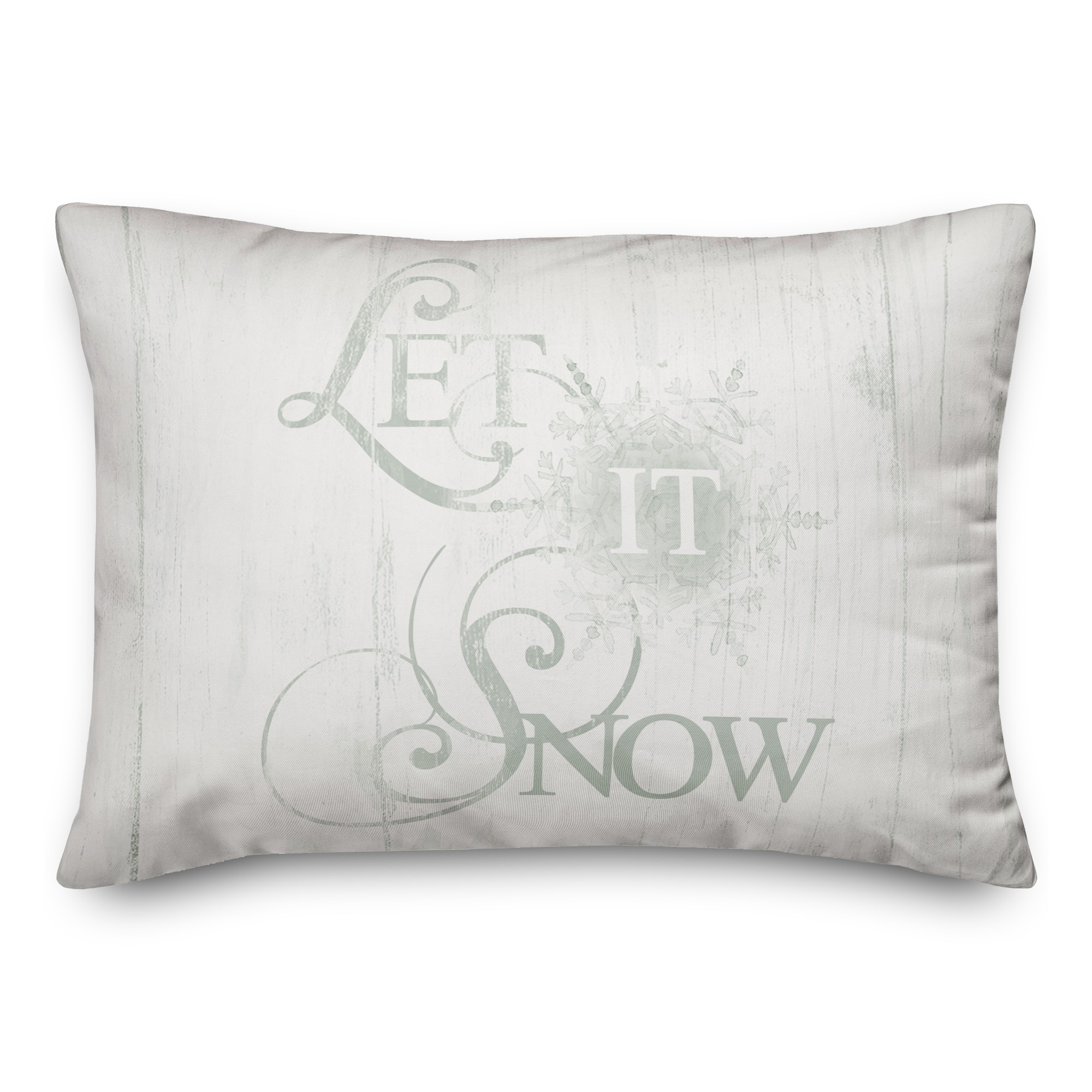 Let It Snowflake Green 14x20 Spun Poly Pillow