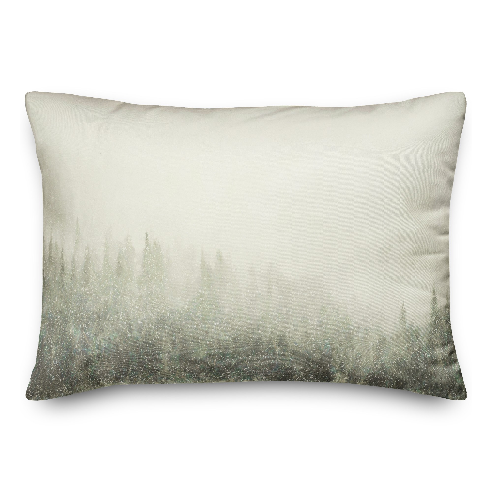 Let It Snow Tree Line Green 14x20 Spun Poly Pillow