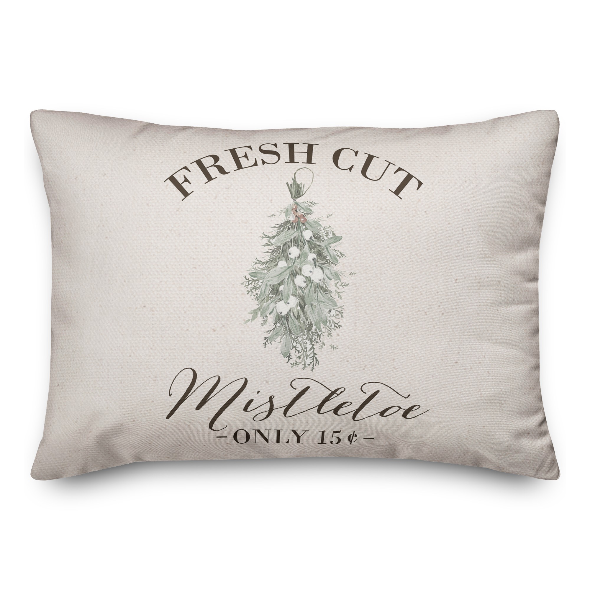 Mistletoe Light Linen Canvas Texture 14x20 Spun Poly Pillow