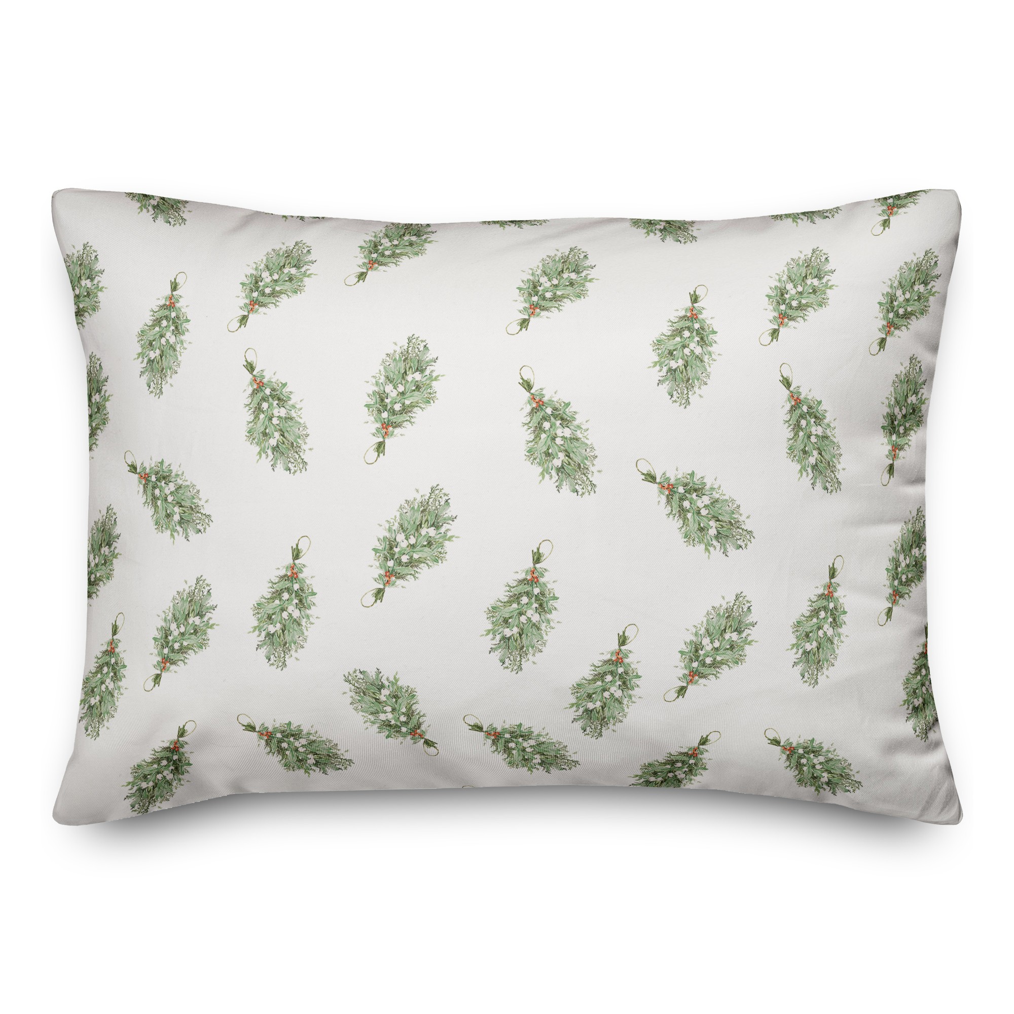 Mistletoe Pattern 14x20 Spun Poly Pillow