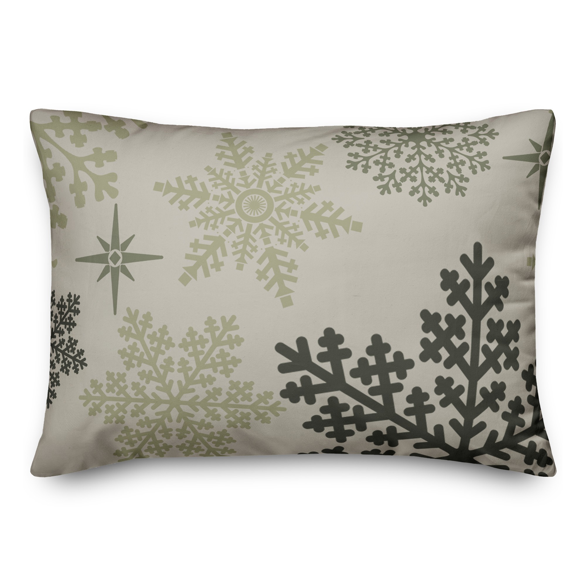 Snowflake Pattern Sage 14x20 Spun Poly Pillow